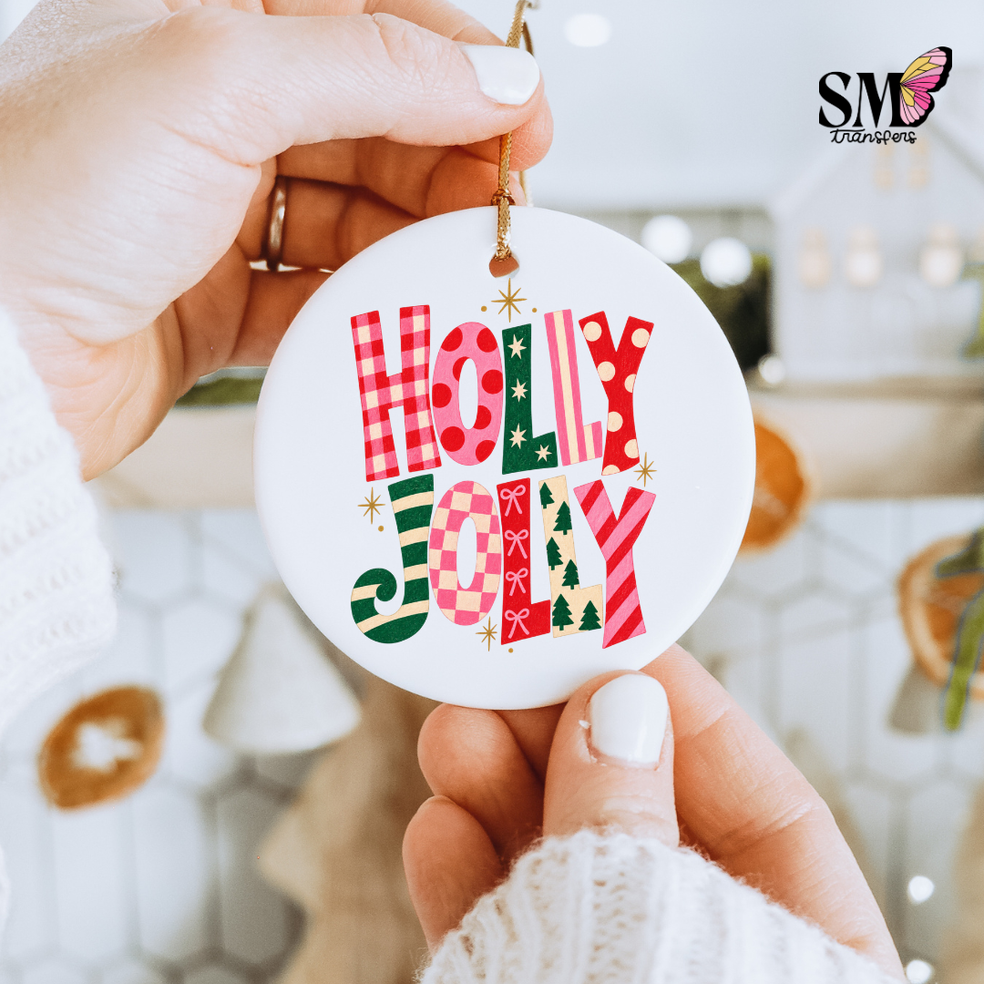 Holly Jolly Printed - Ornament Decal