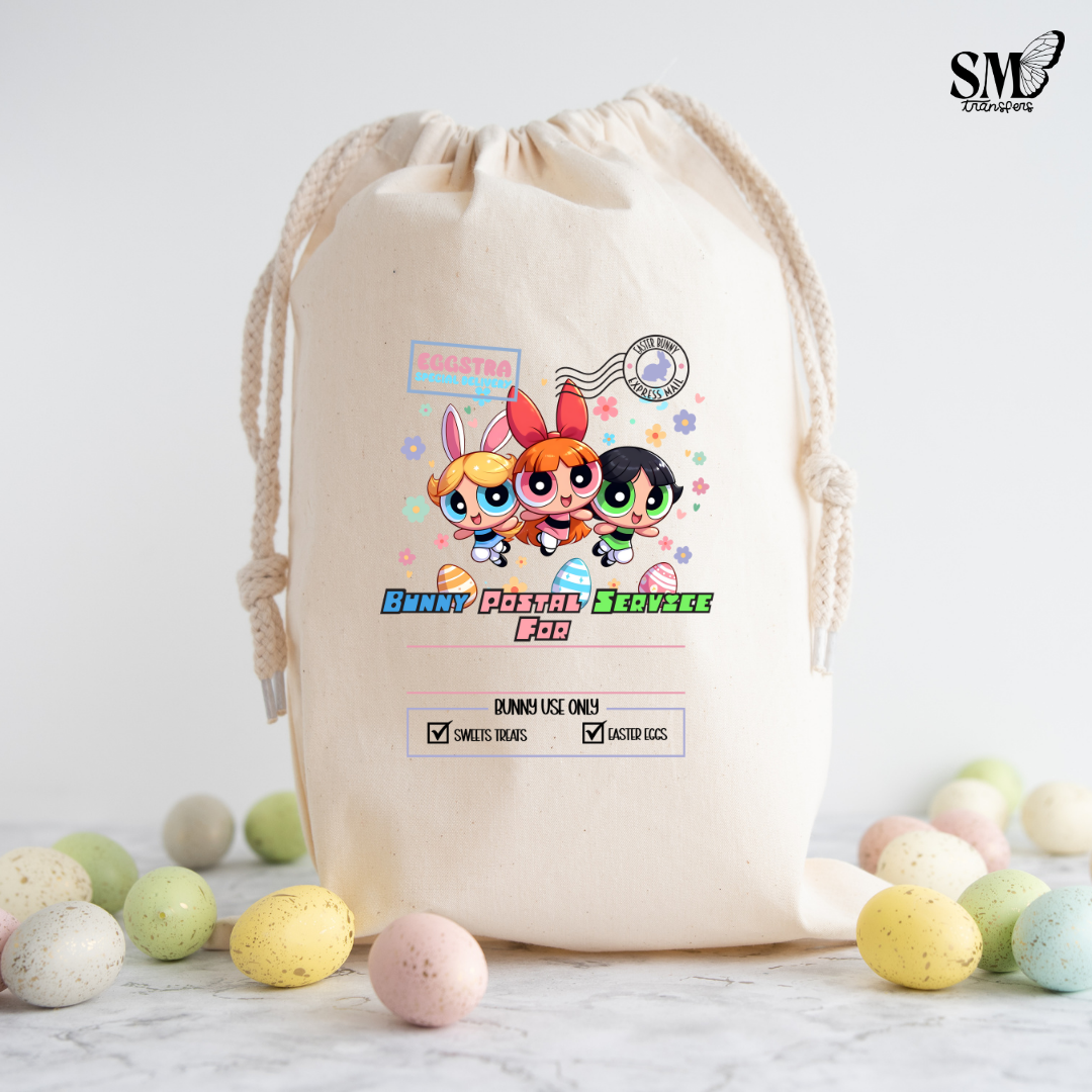 Cartoon Puff Girls Easter Sack