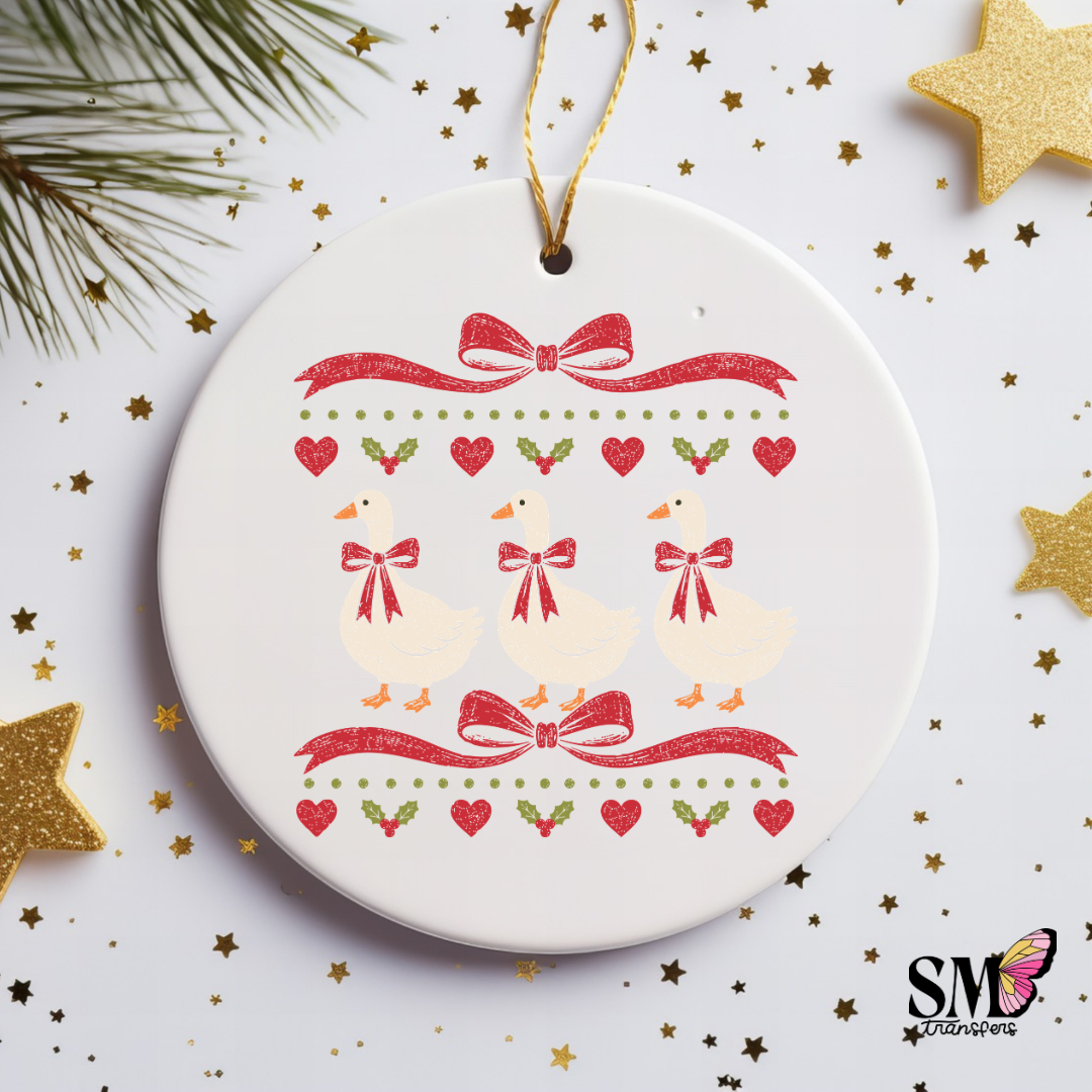 Christmas Country Goose - Ornament Decal