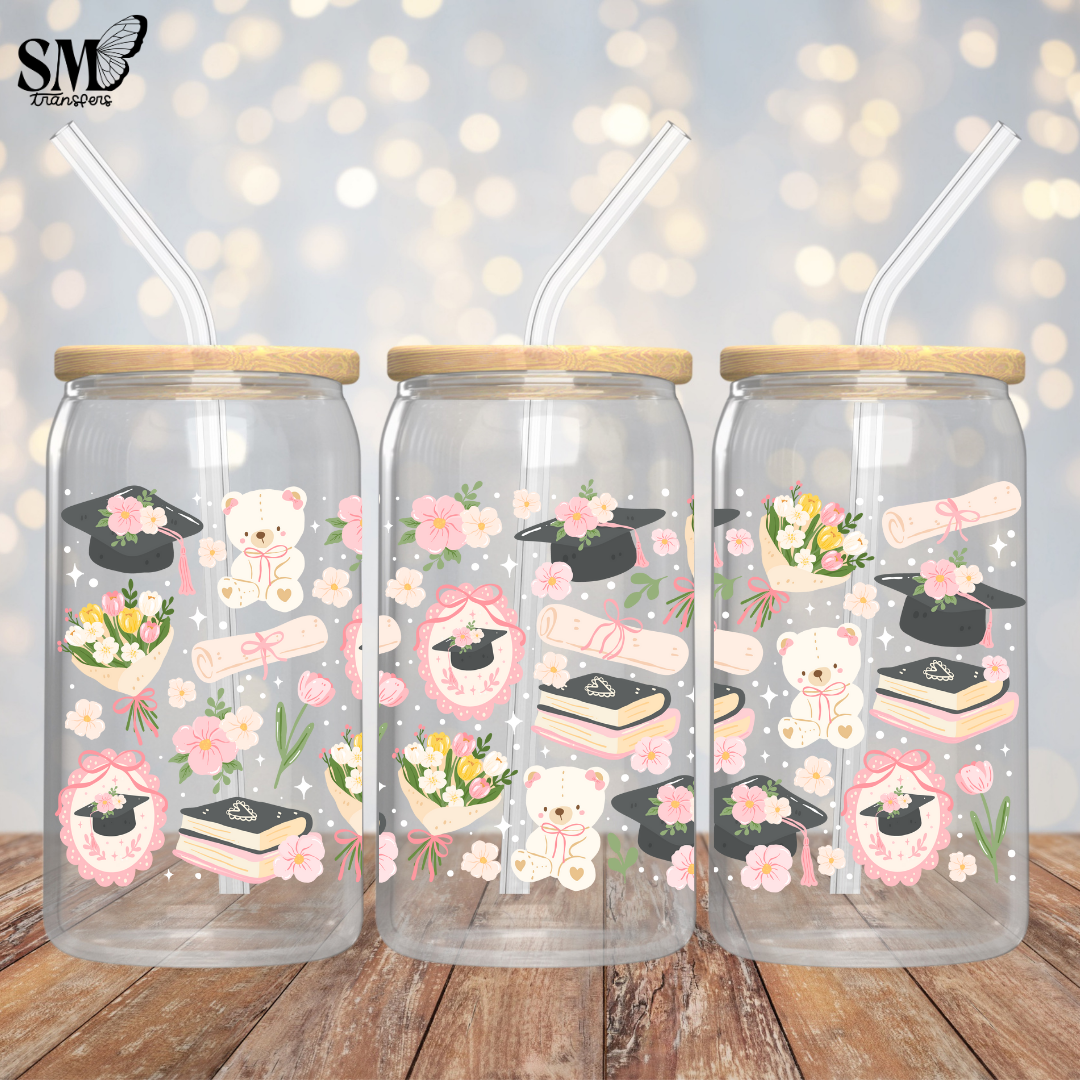Graduating Bears & Flowers - Full Wrap