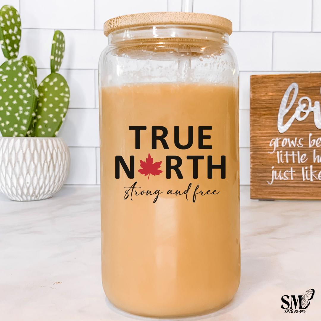 True North Strong And Free - Cup Decal