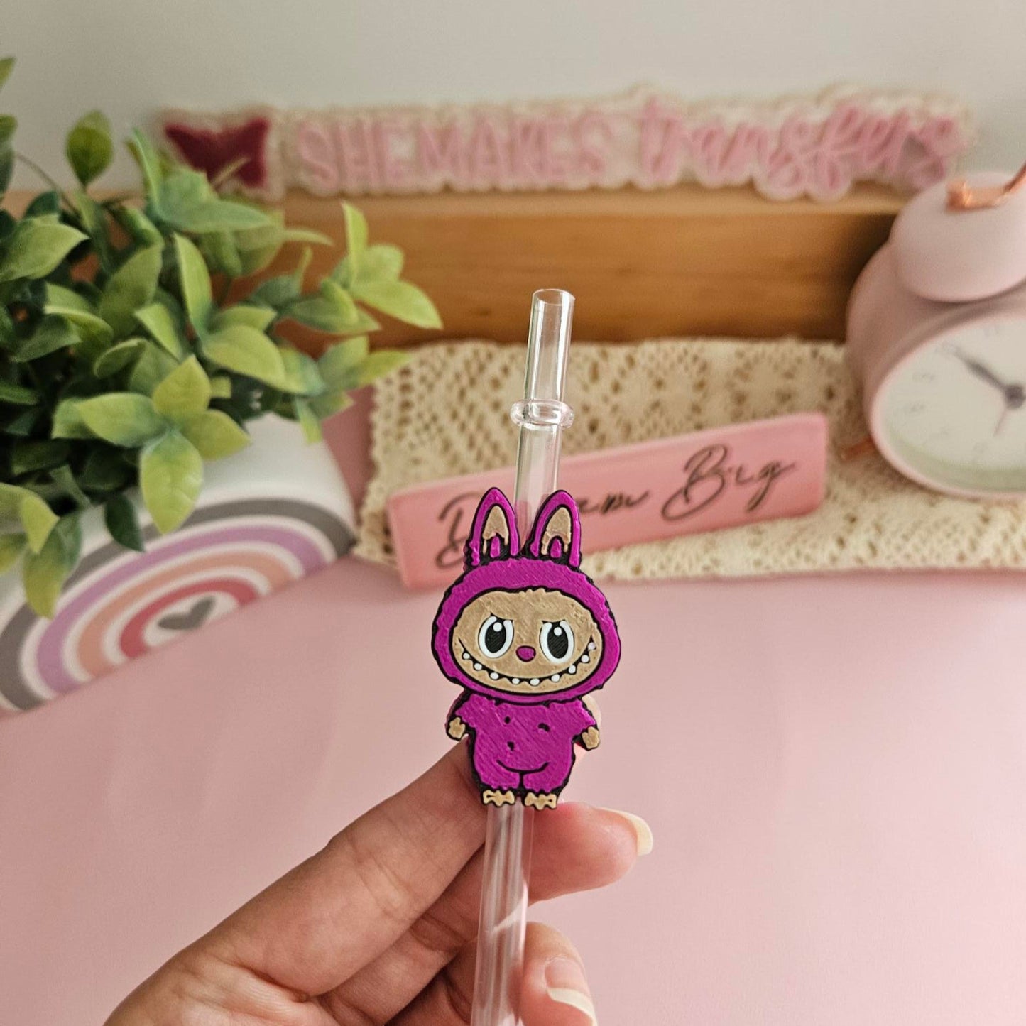 Purple Monster Guy - 3D Straw Topper