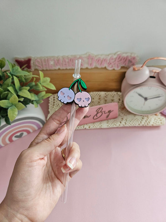 Skelly Cheeries - 3D Straw Topper