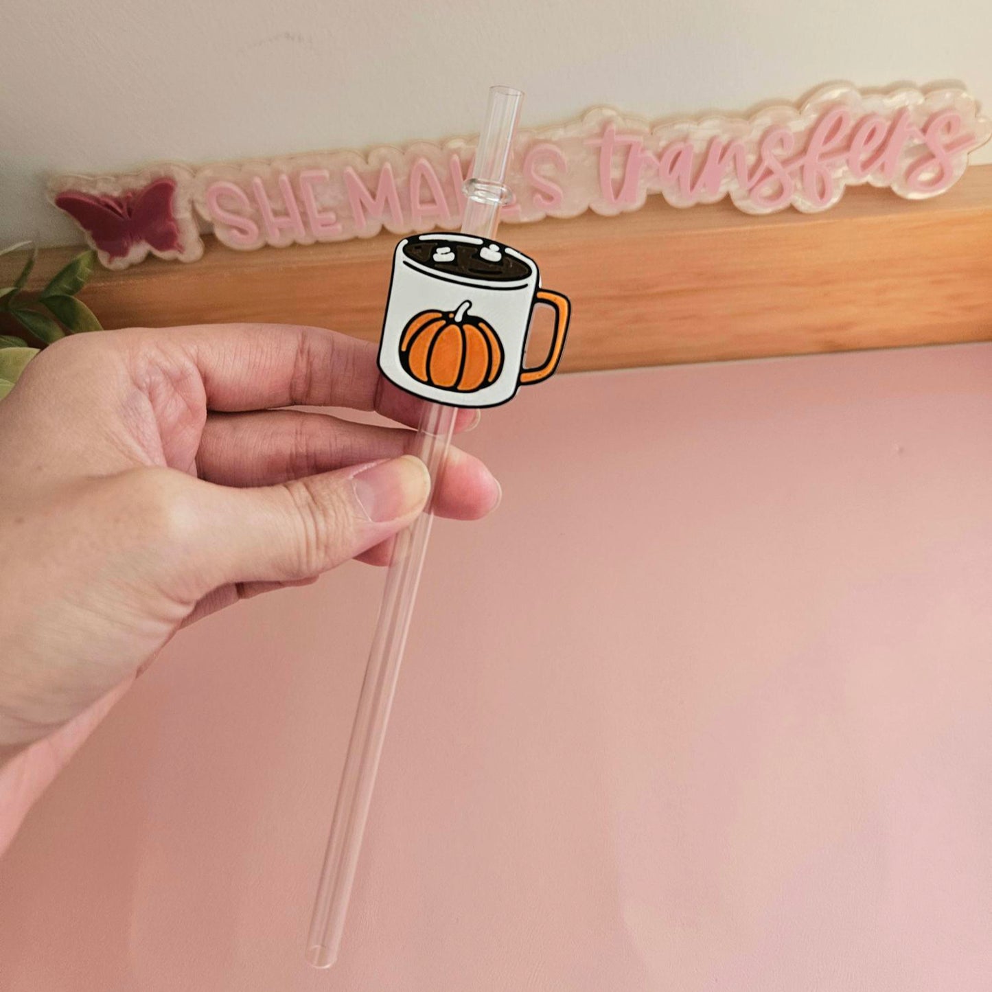 Pumpkin Latte - 3D Straw Topper