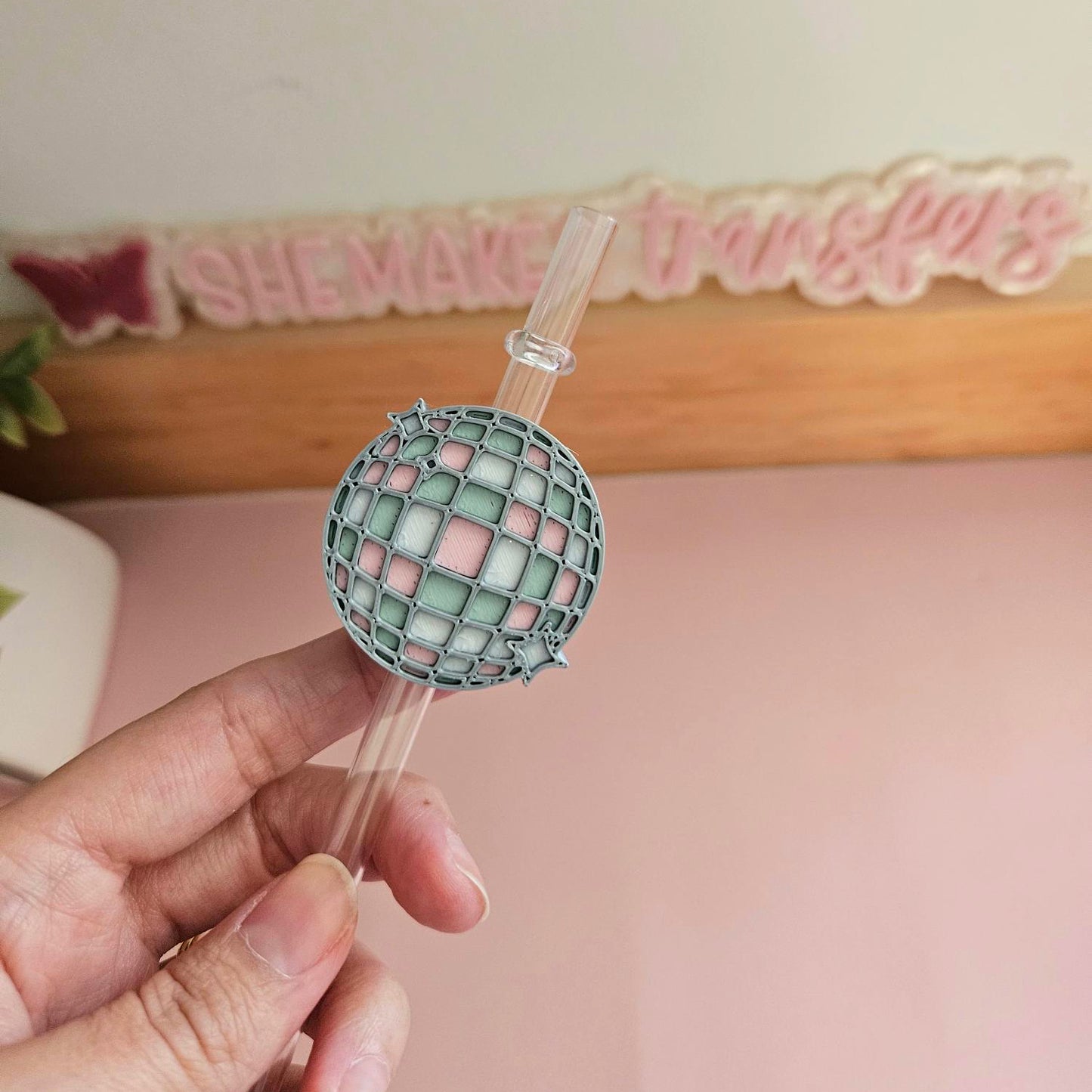 Disco Ball - 3D Straw Topper