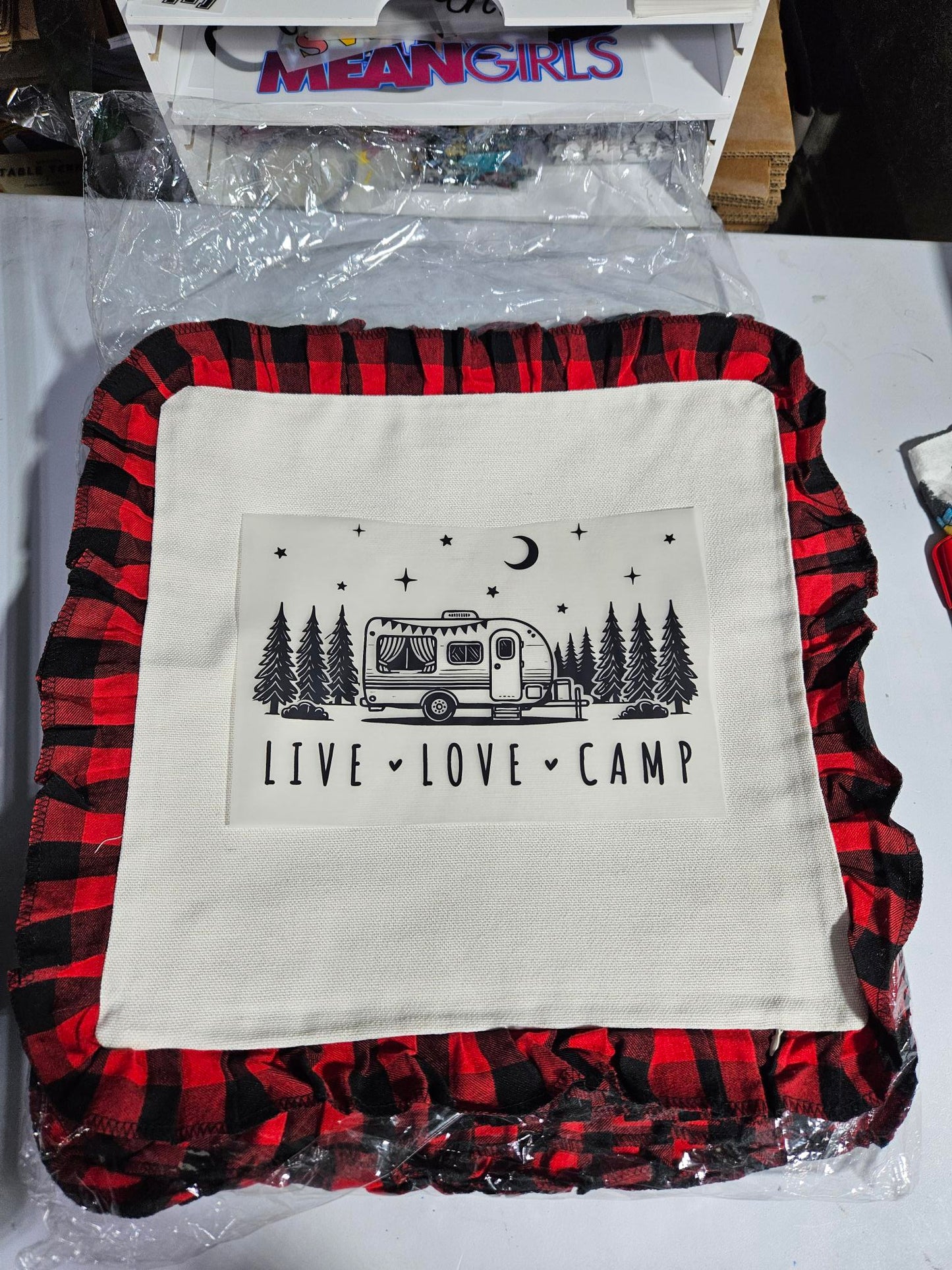 Red Plaid Trim Pillow Cases