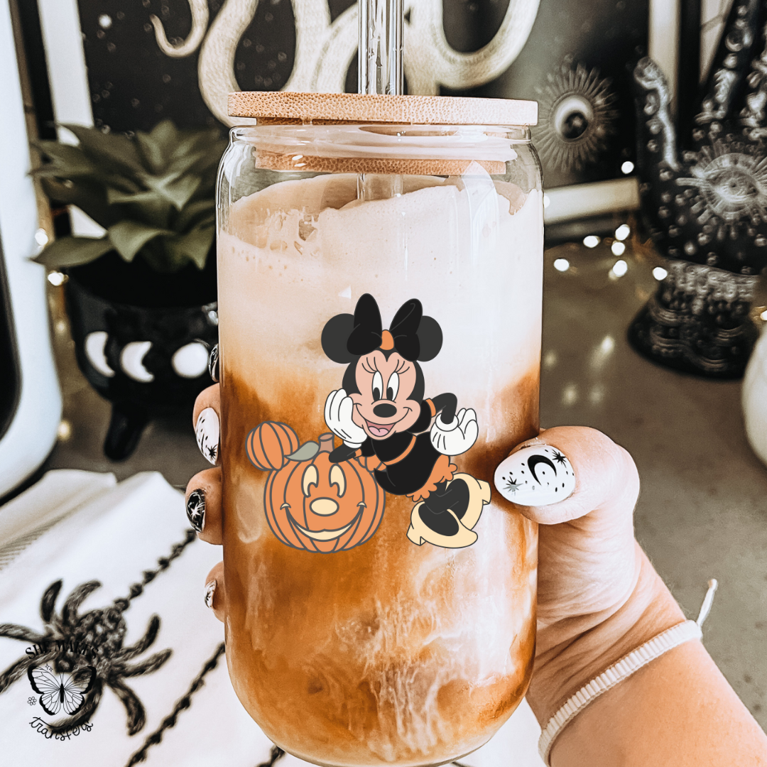 Ears And Pumpkin Girl - cup decal