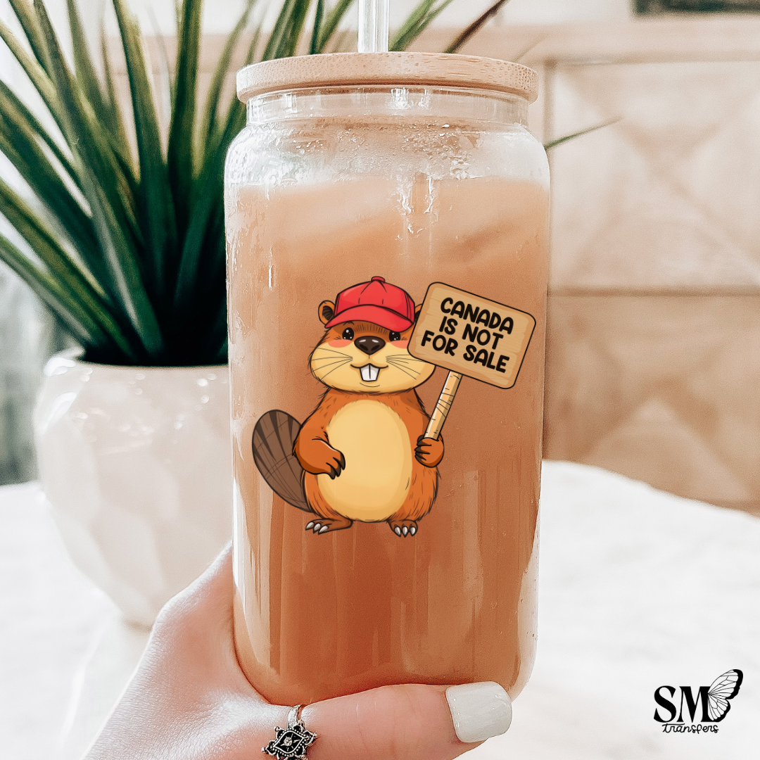 Cartoon Beaver Canada Not For Sale - Cup Decal