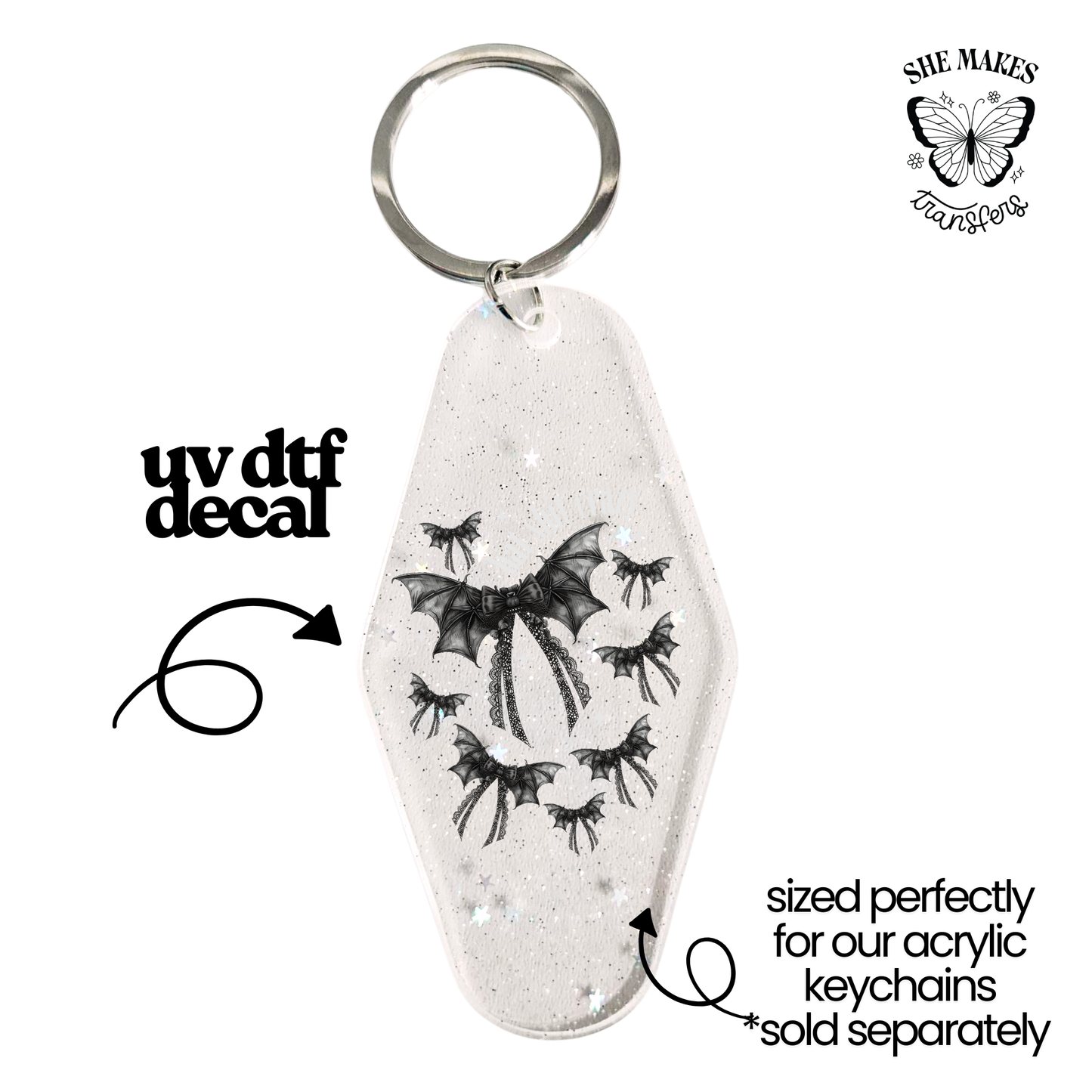 Bats Crazy Coquette - keychain uv dtf