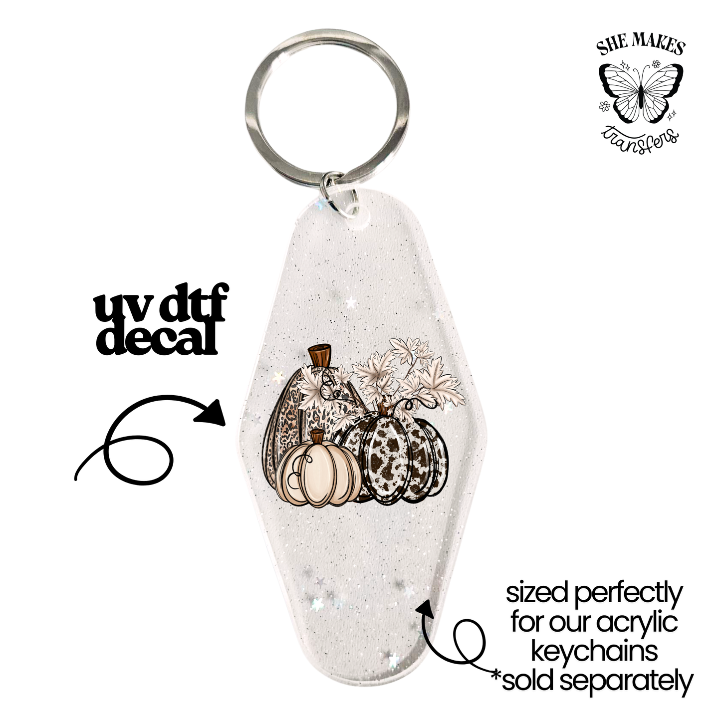 Leopard Cow Pumpkins - keychain uv dtf