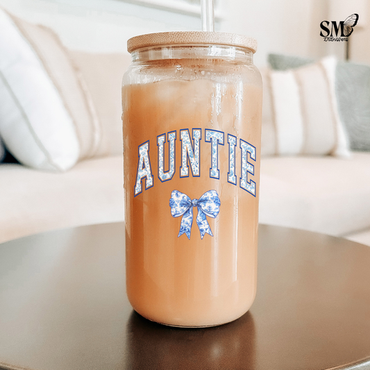 Floral Blue Coquette- Cup Decal