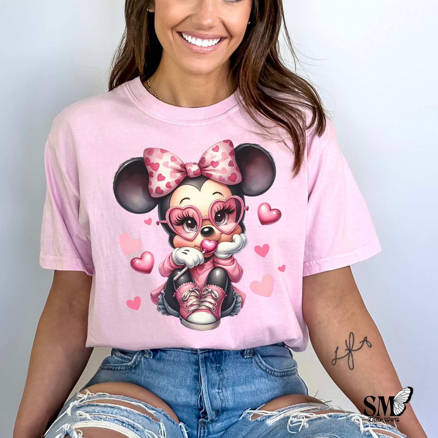 Pink Girl Mouse Heart Glasses