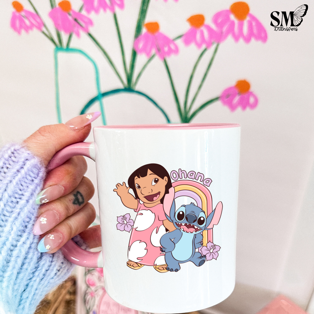 Girl & Animal Friend & Rainbow- Cup Decal