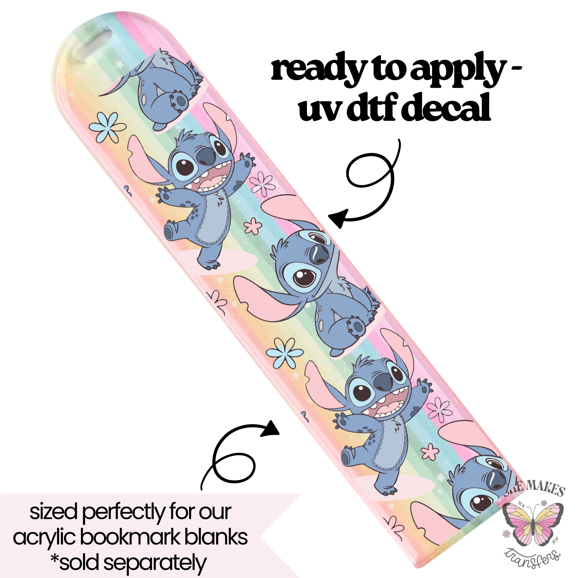 Big Eared Blue Guy - bookmark uv dtf