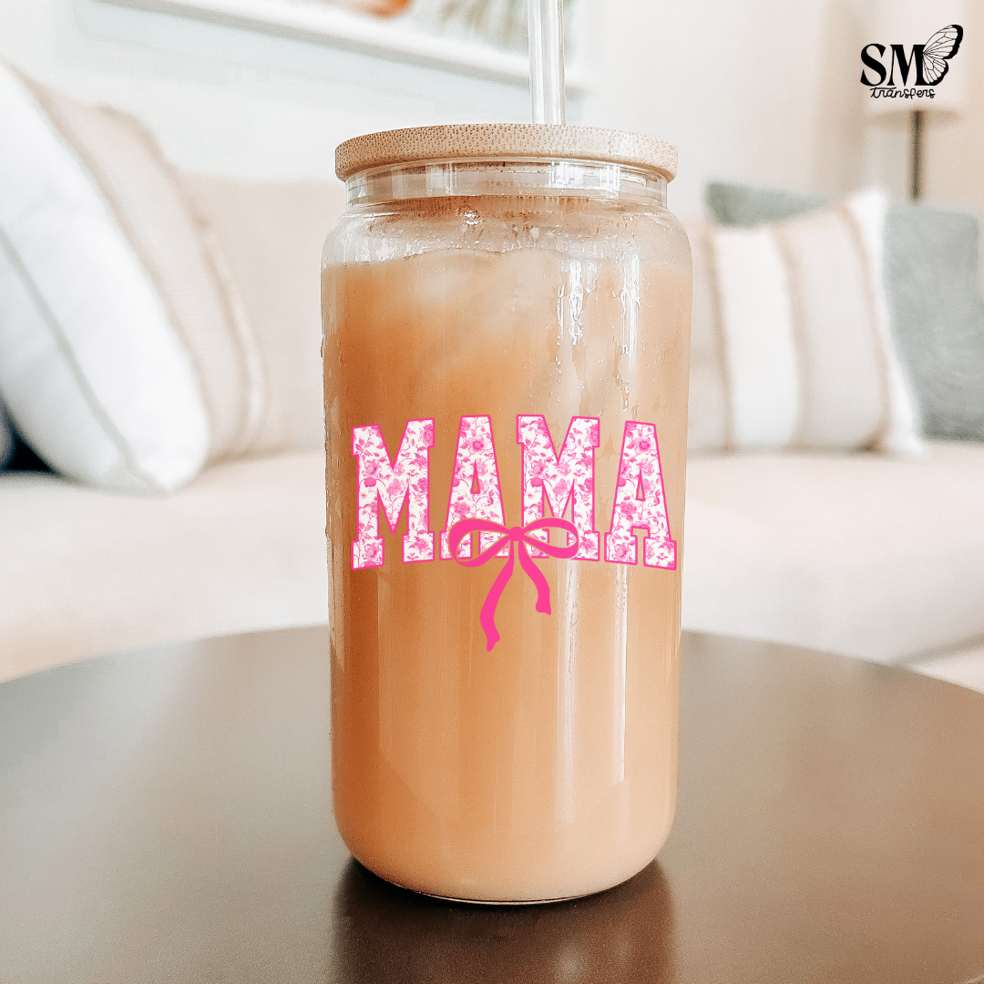 Pink Floral Mama Coquette- Cup Decal
