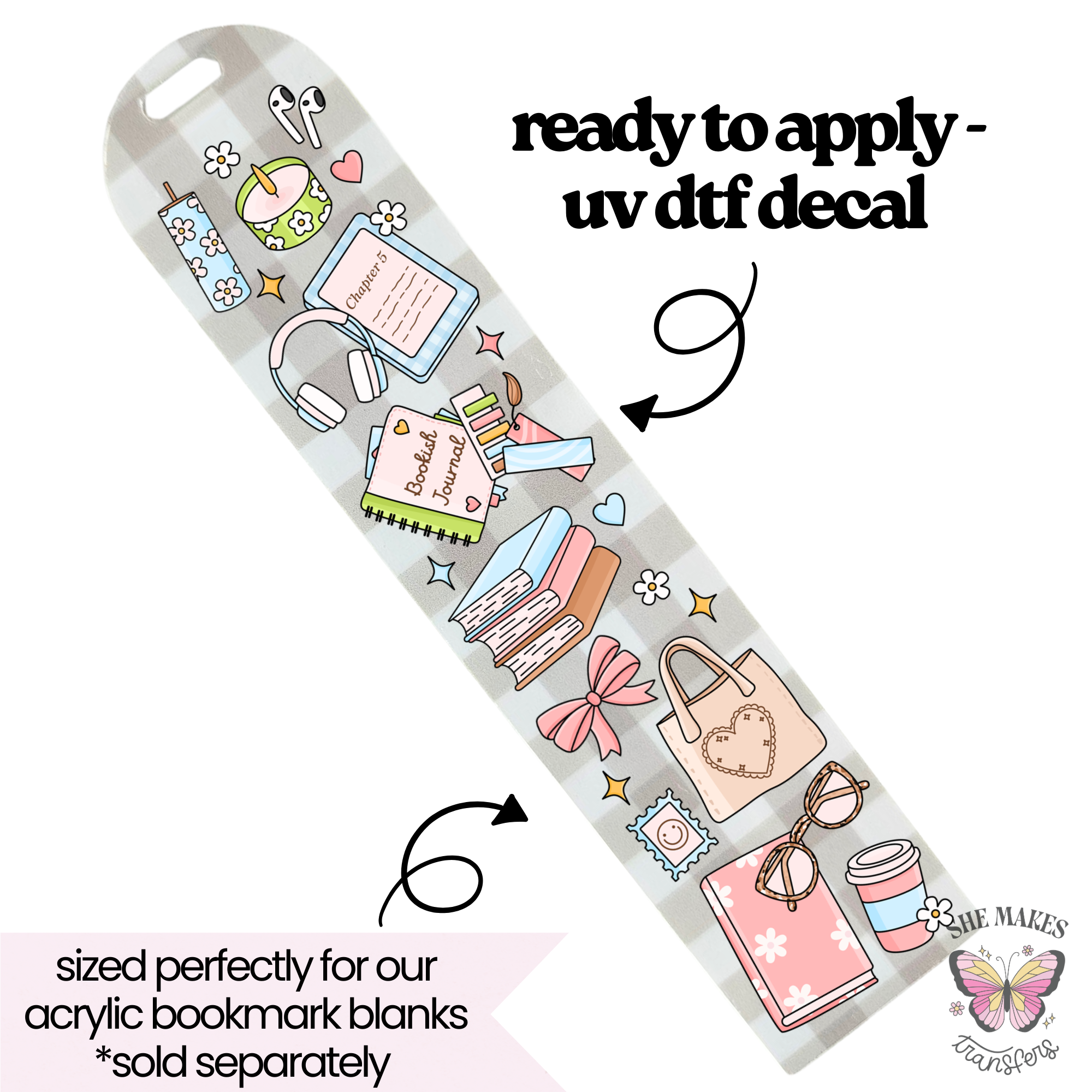 Chic Reads - bookmark uv dtf