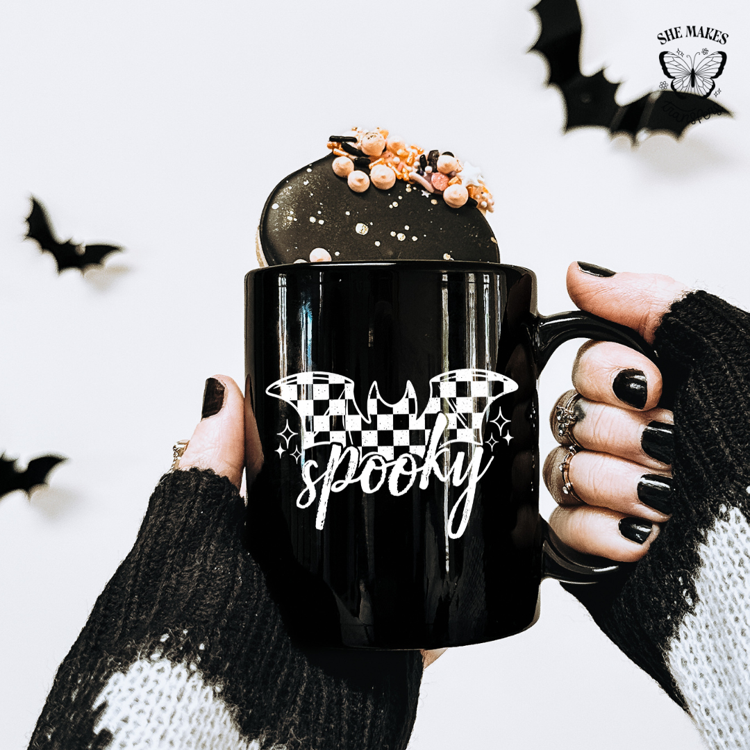 Spooky Bat - White - cup decal