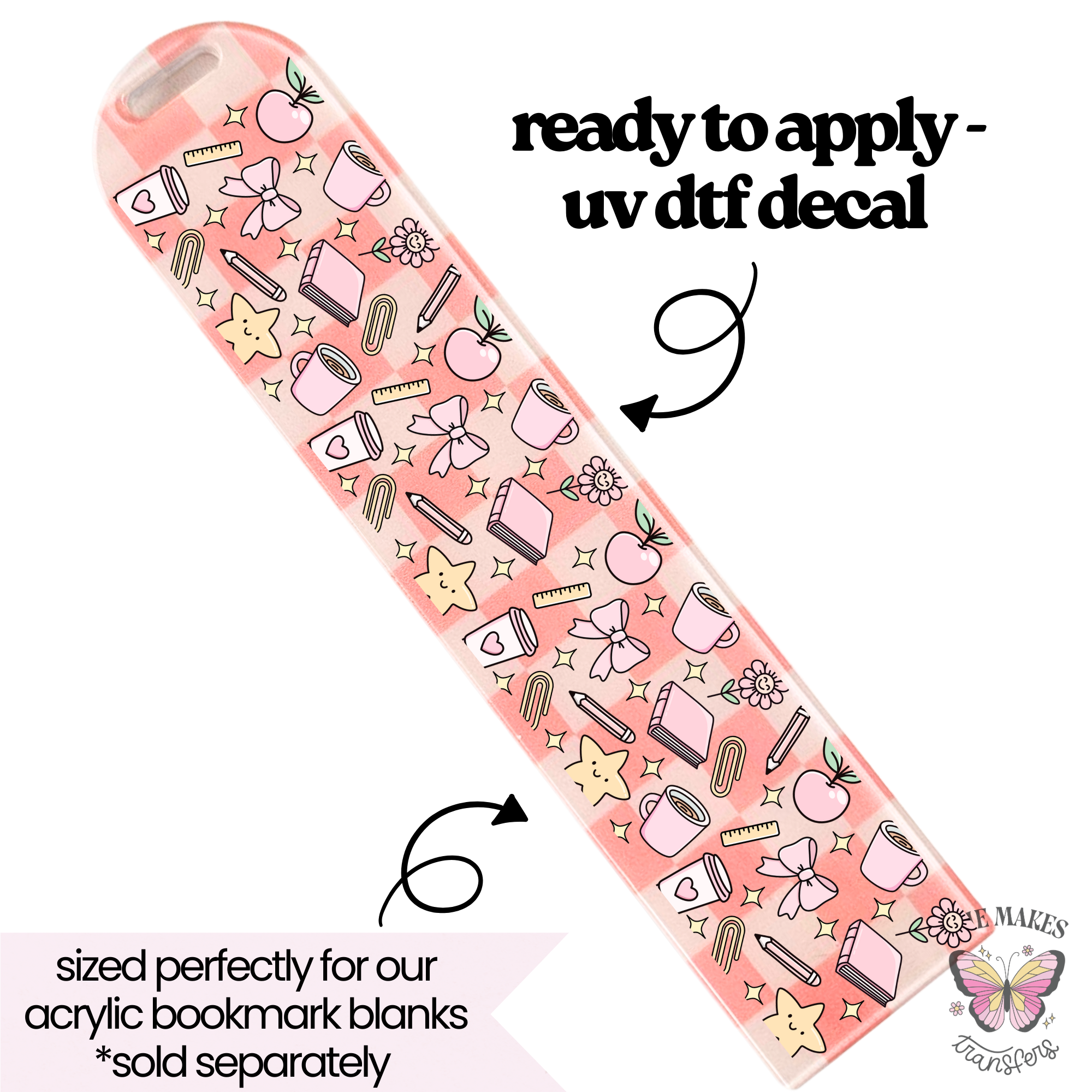 Pink Scholar - bookmark uv dtf