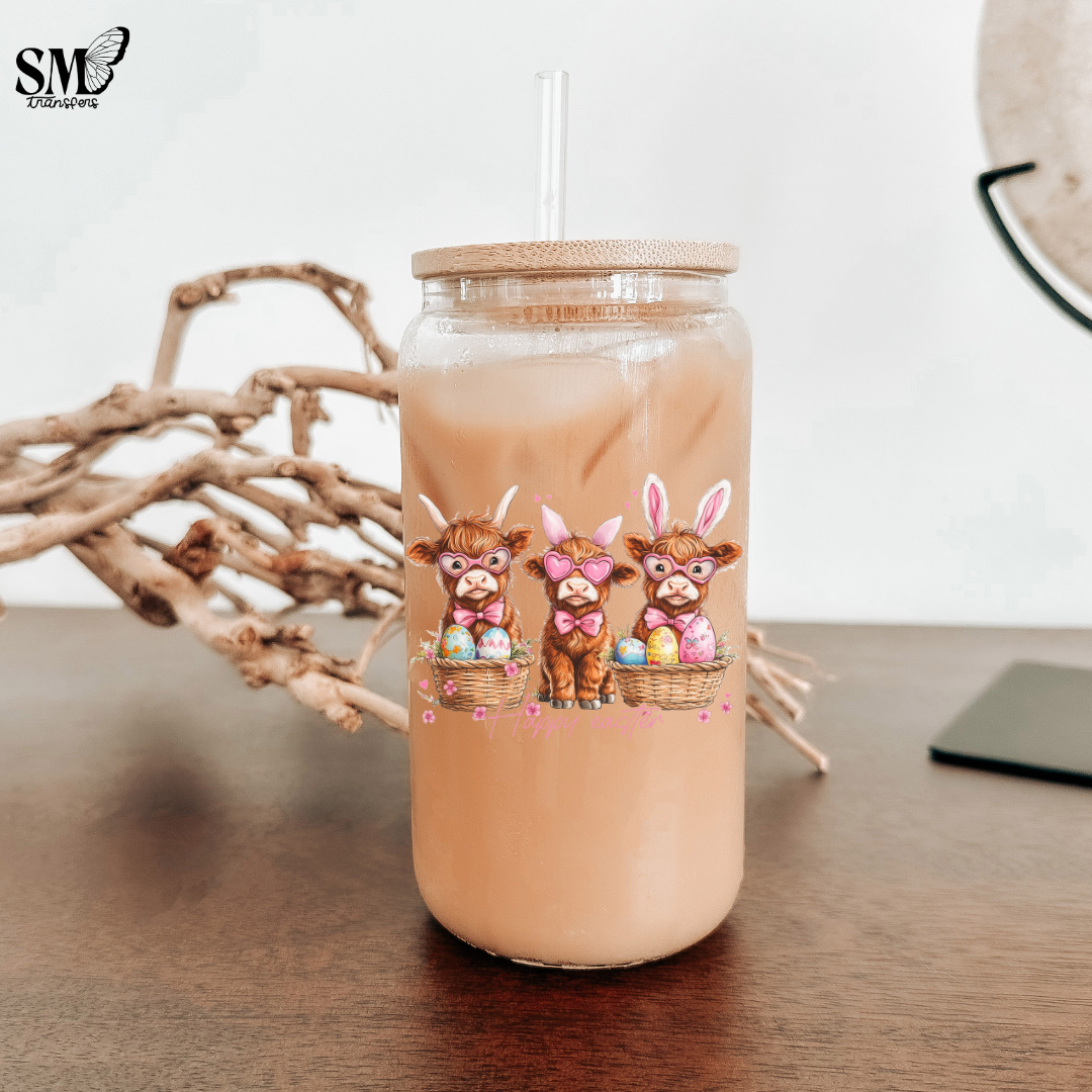 Happy Easter Cow- Cup Decal