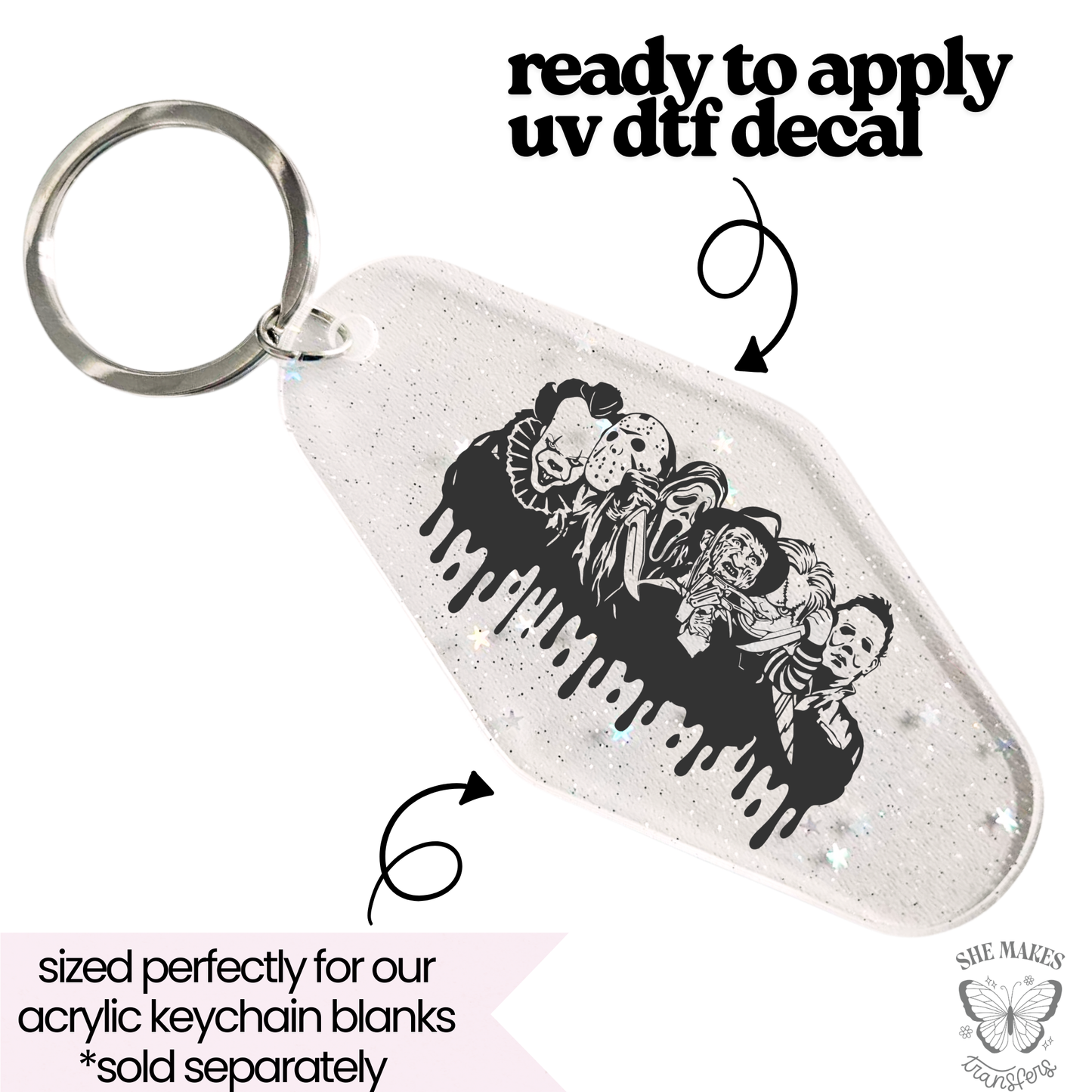 Famous Horror Friends - keychain uv dtf