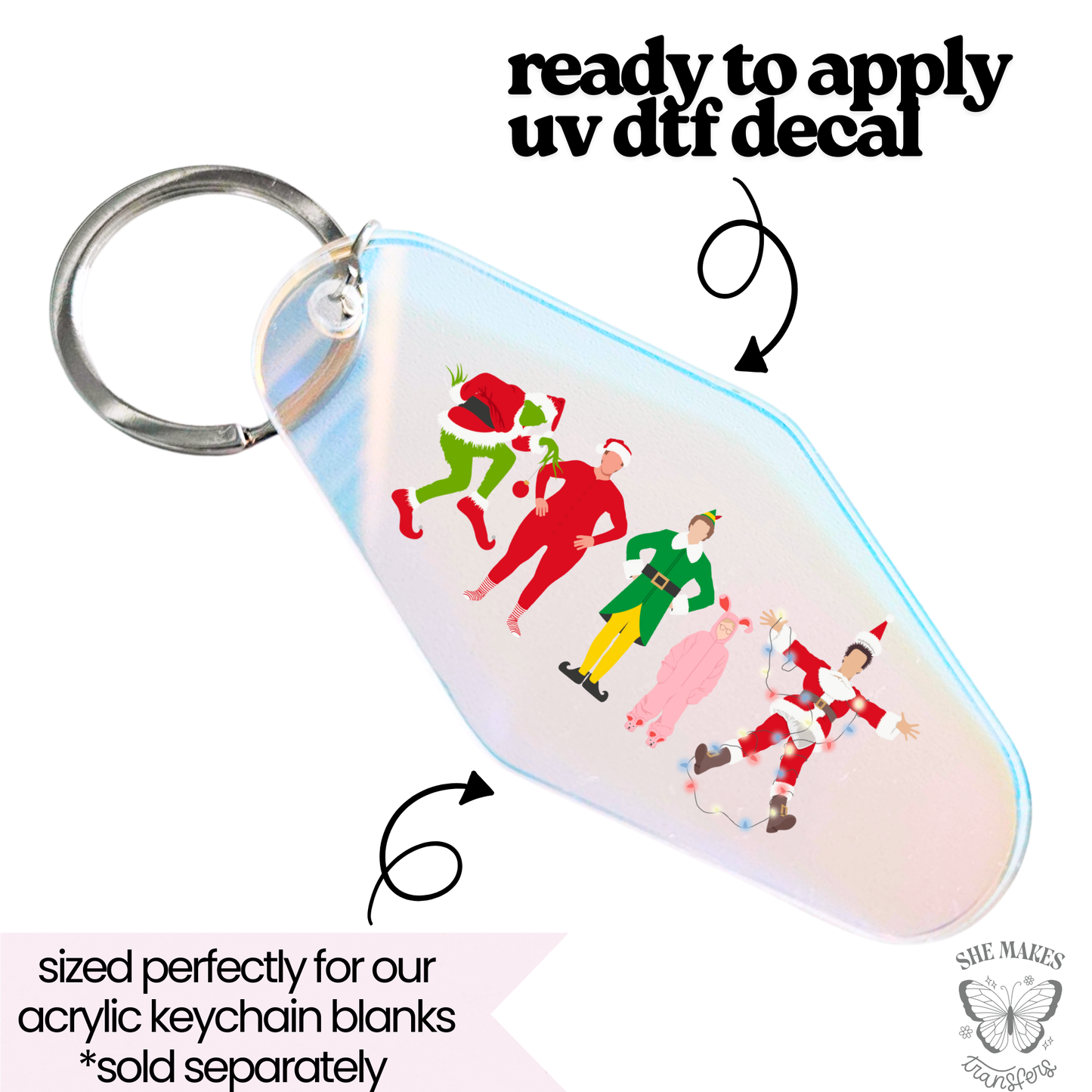 Christmas Movies - keychain uv dtf