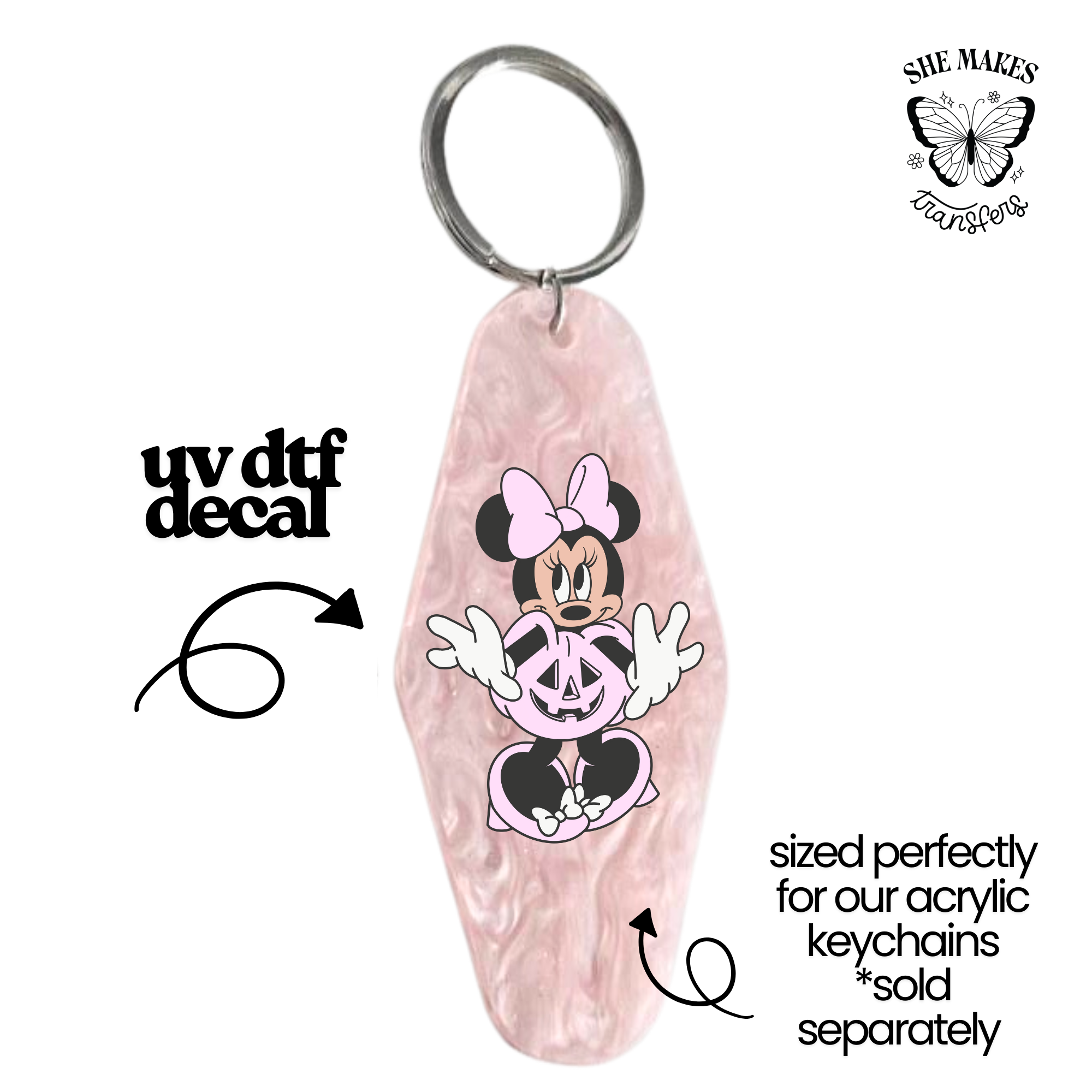 Pink Pumpkin - keychain uv dtf