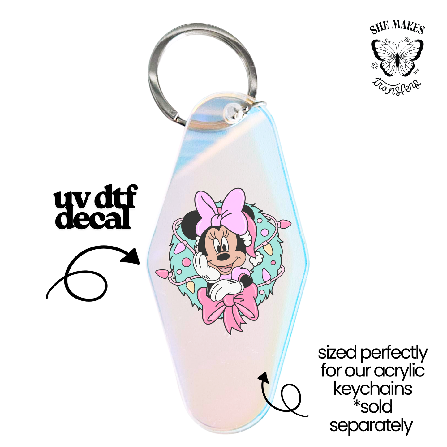 Mouse Ears Wreath - keychain uv dtf