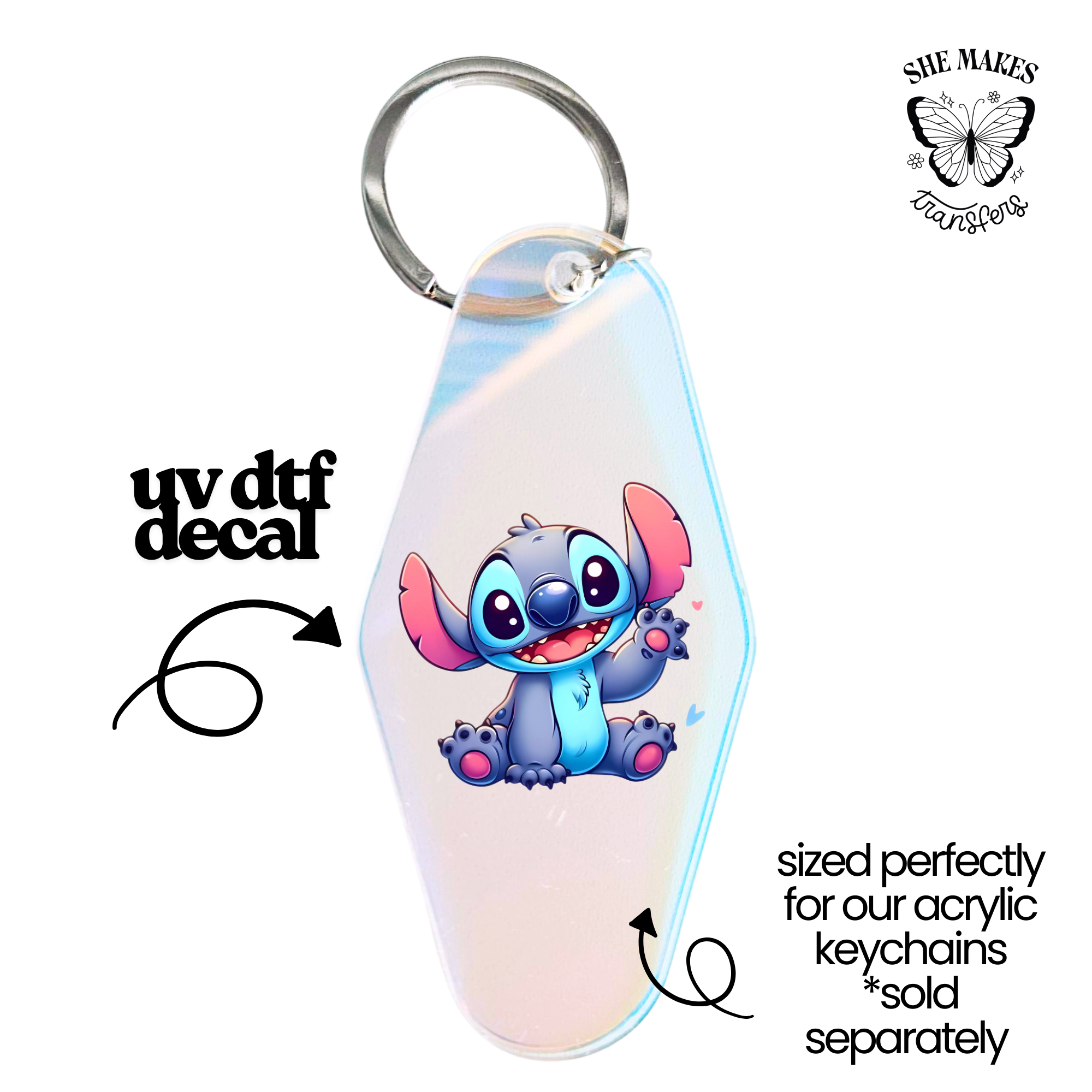 Blue Ear Cutie - keychain uv dtf