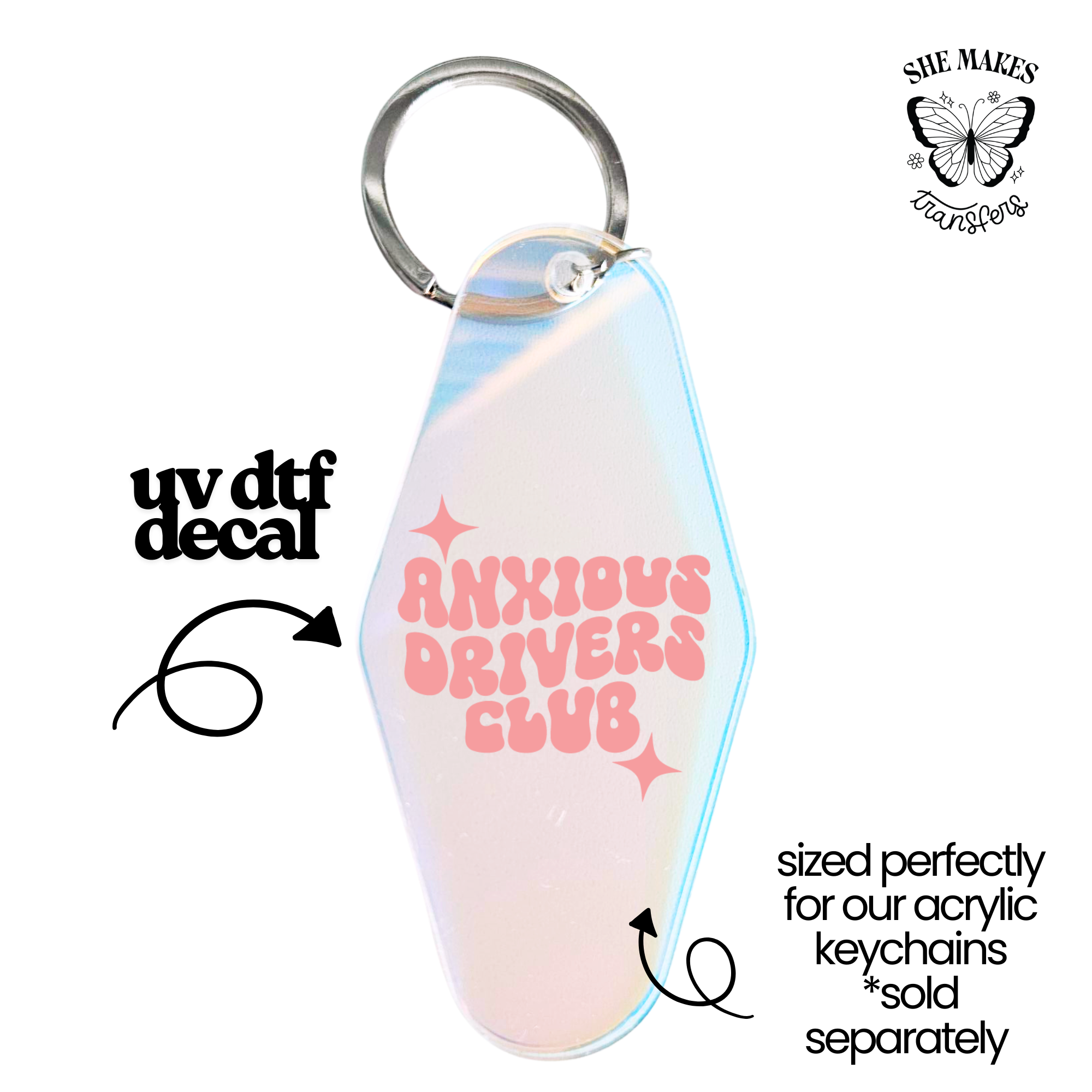 Anxious Drivers - keychain uv dtf