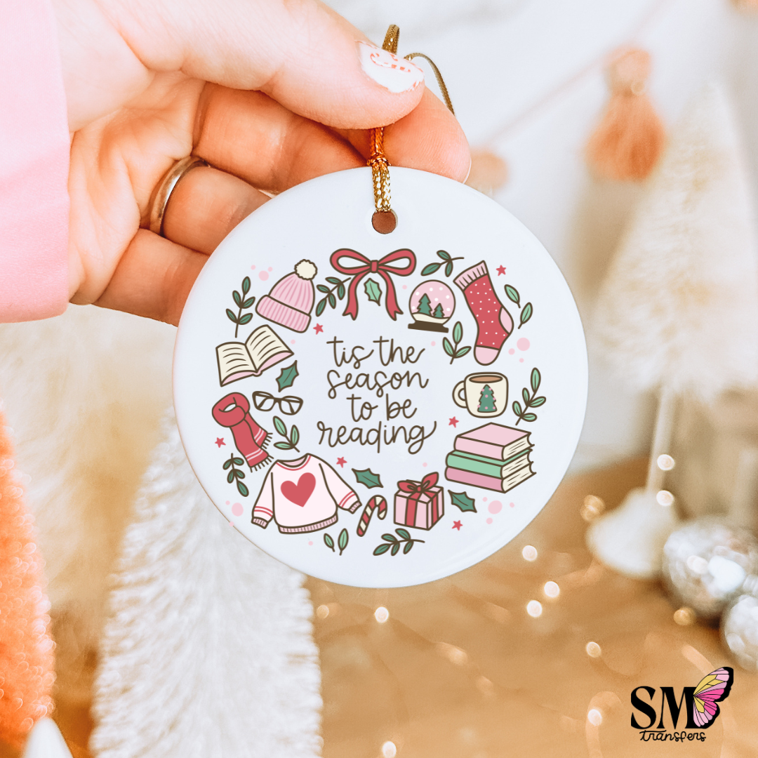 Tis The Season To Be Reading - Ornament Decal