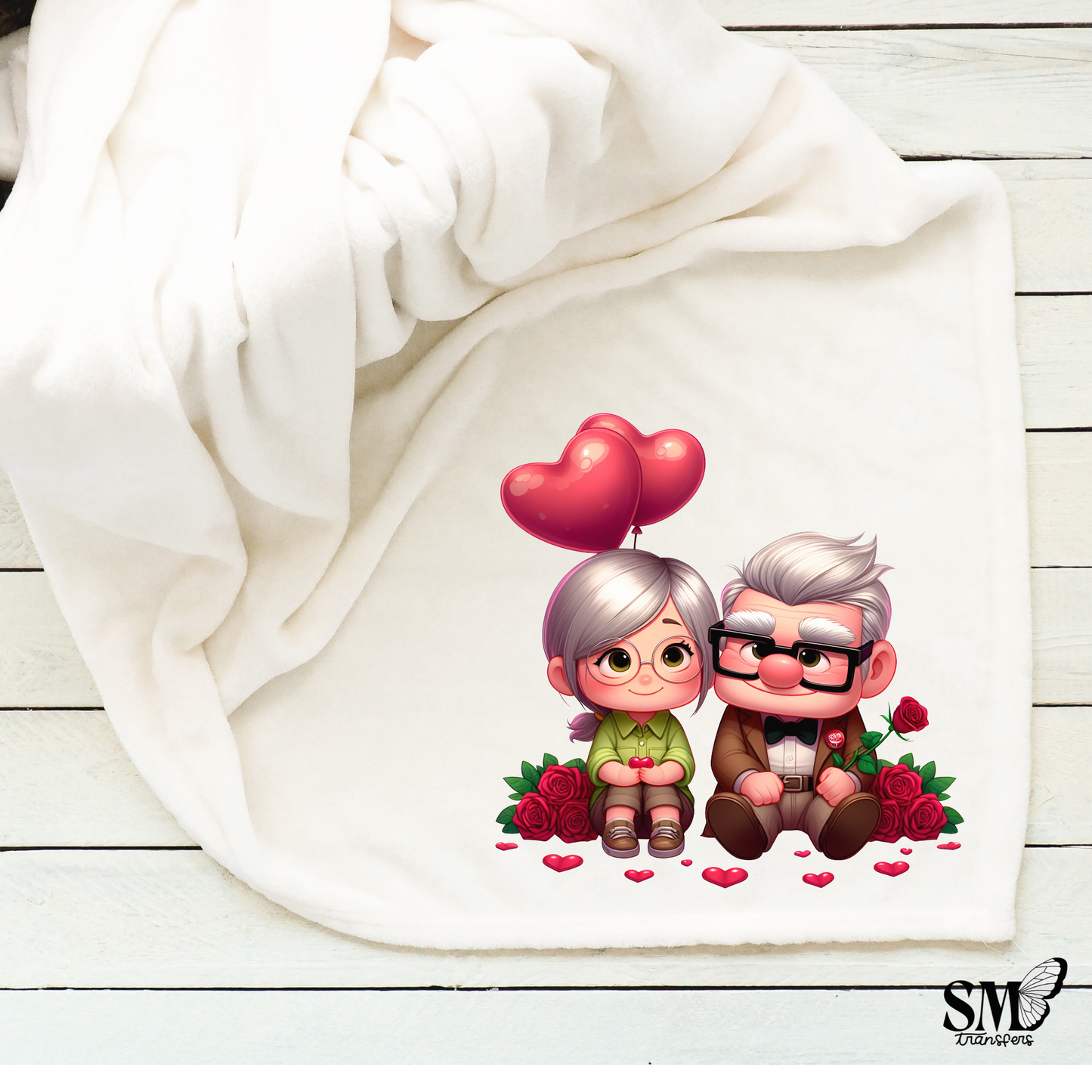 Cartoon old couple love