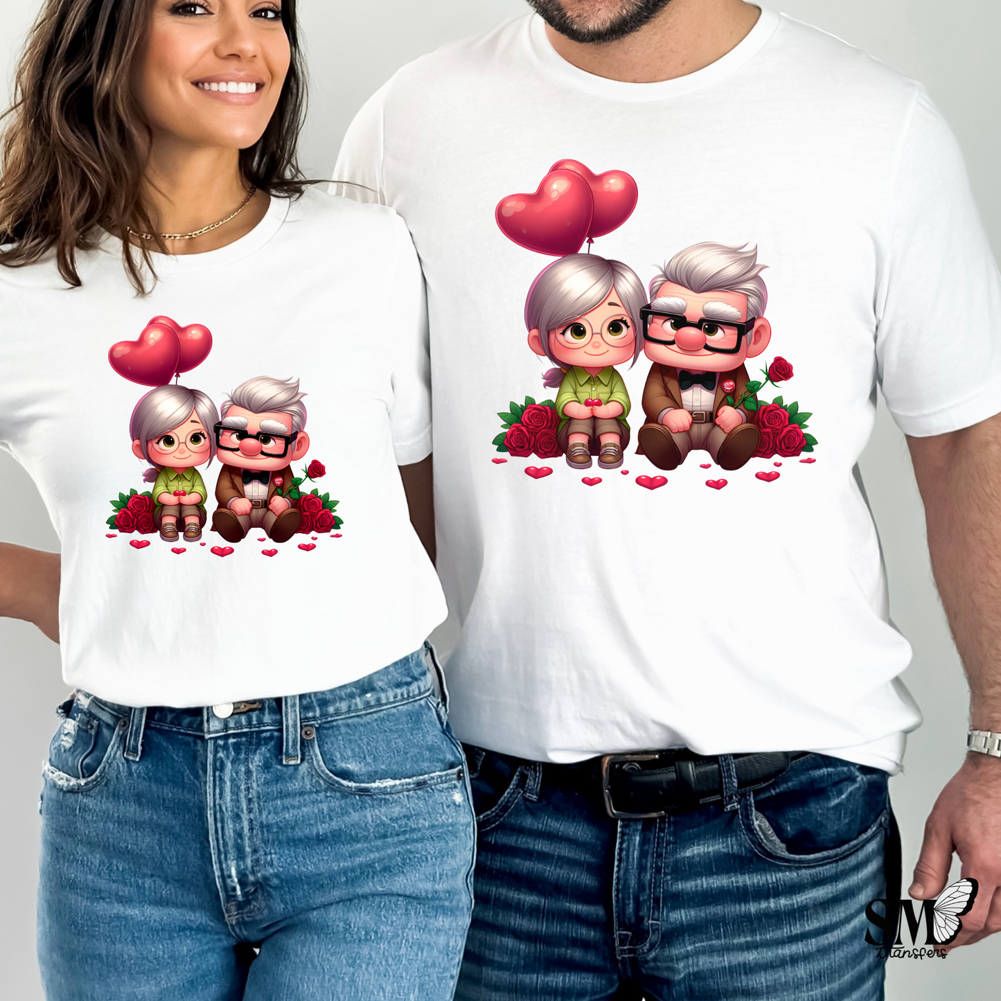 Cartoon old couple love