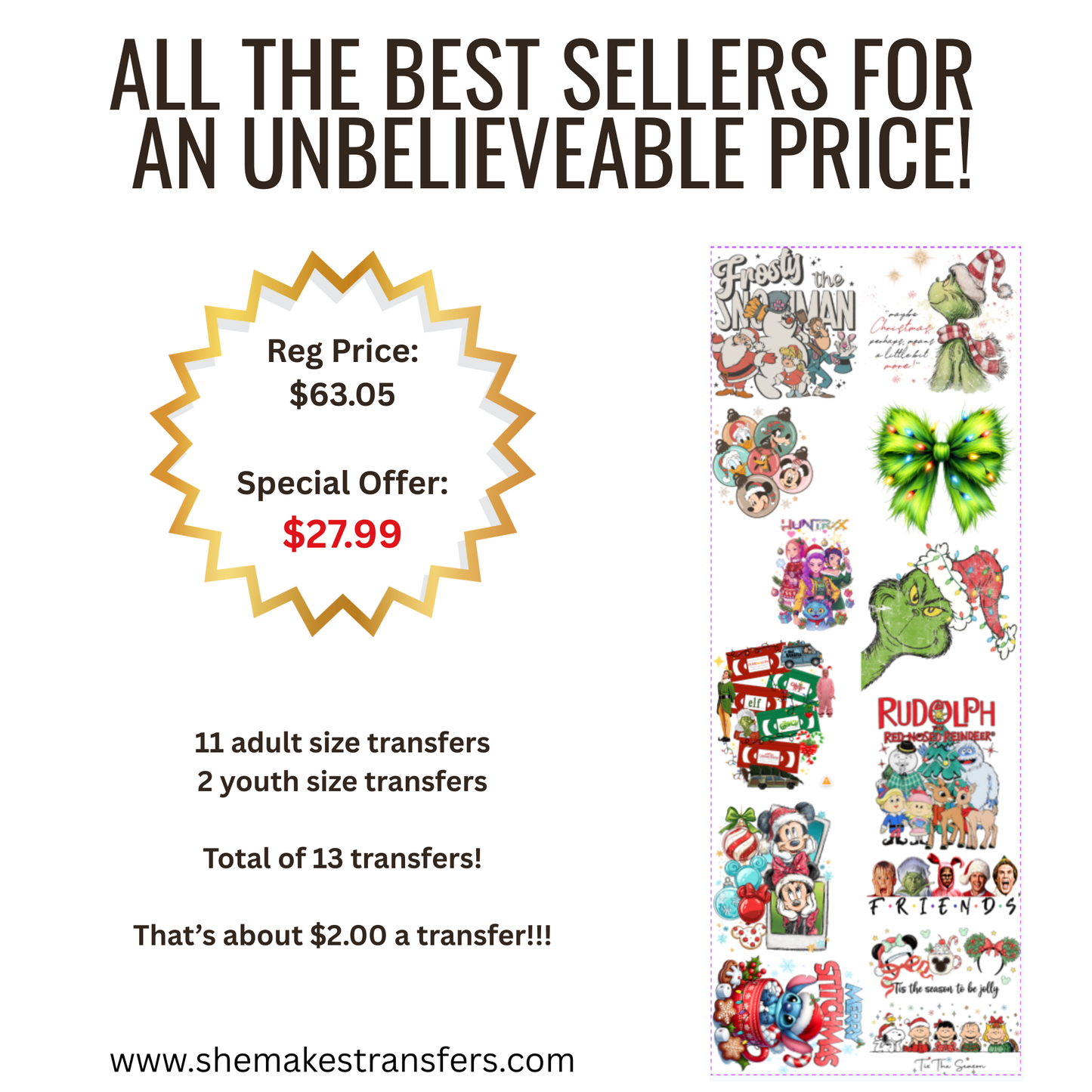 Favourite Shows - Gang Sheet Deal - Limited Time Offer