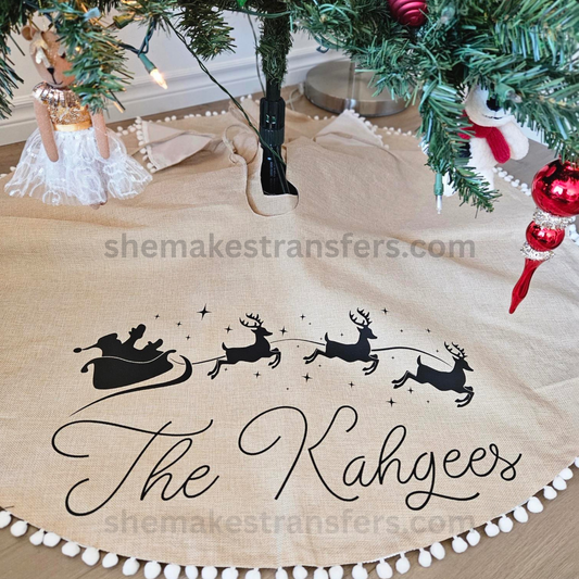 Farmhouse Pom Pom Tree Skirt - BLANK