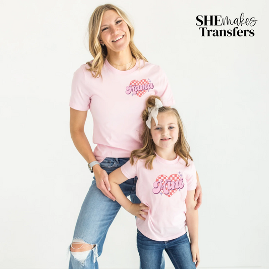 Mama/Mini Checkered Heart