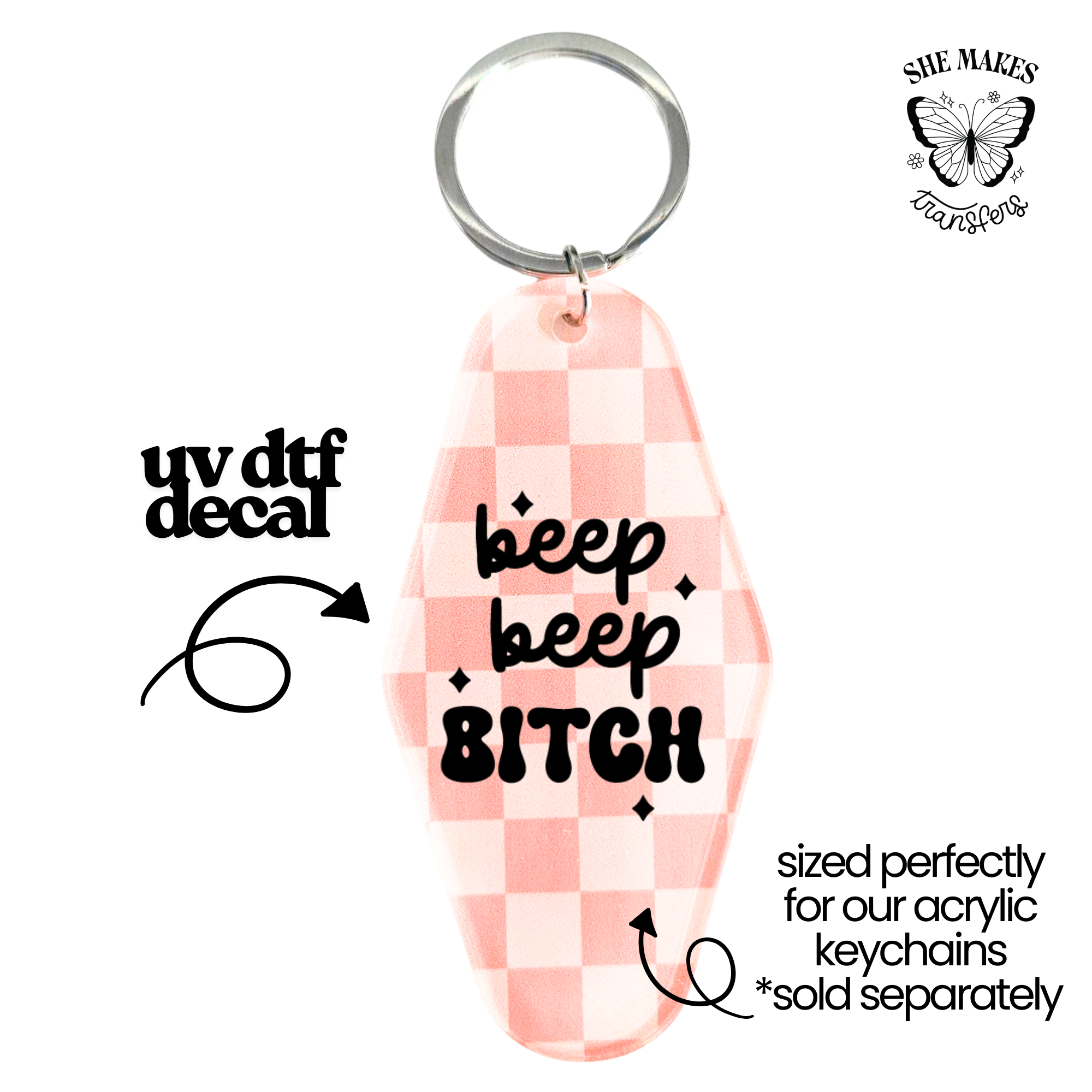 Beep Beep - keychain uv dtf