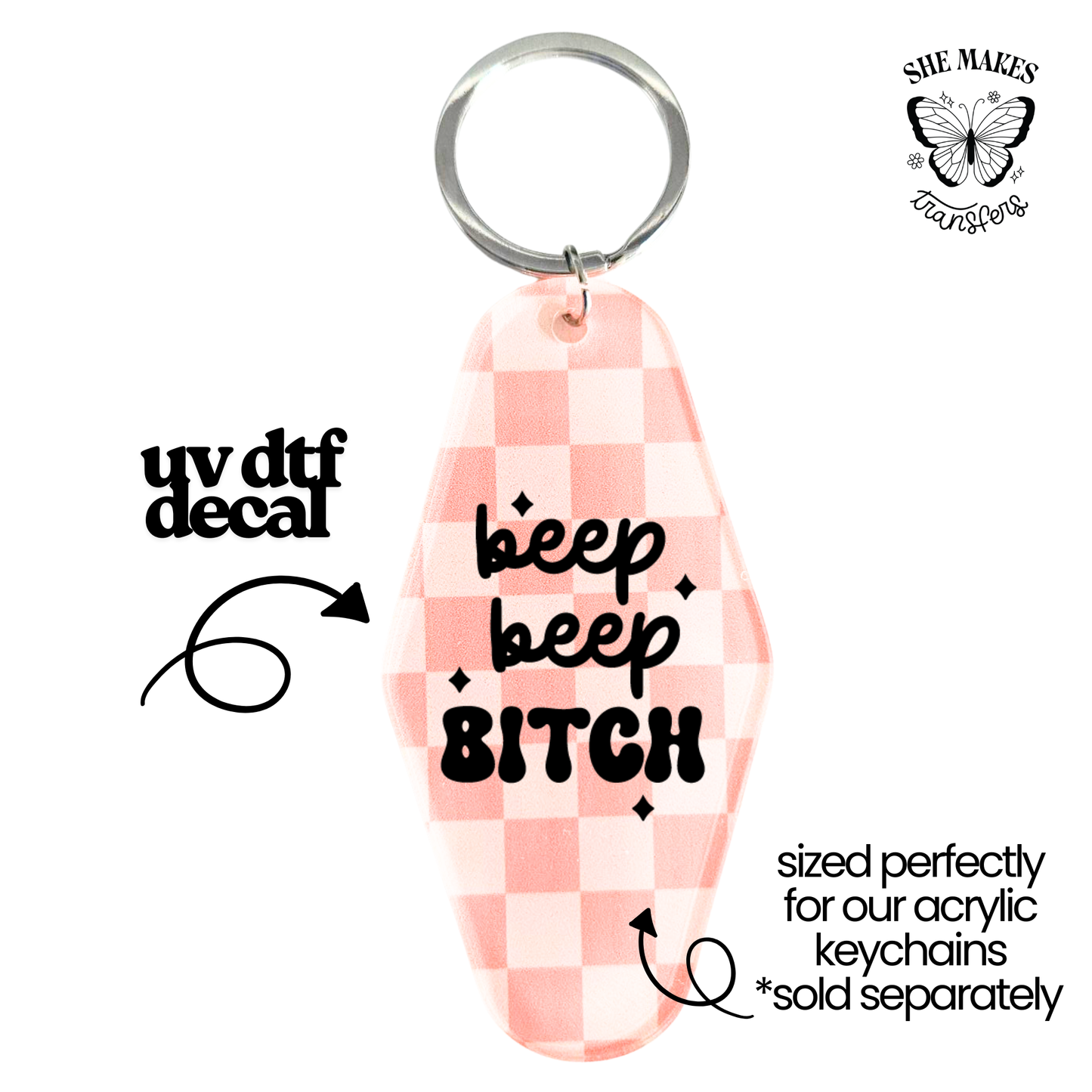 Beep Beep - keychain uv dtf