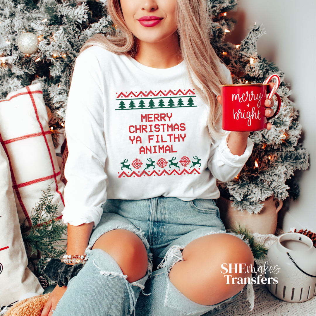 Ya Filthy Animal Ugly Christmas Sweater