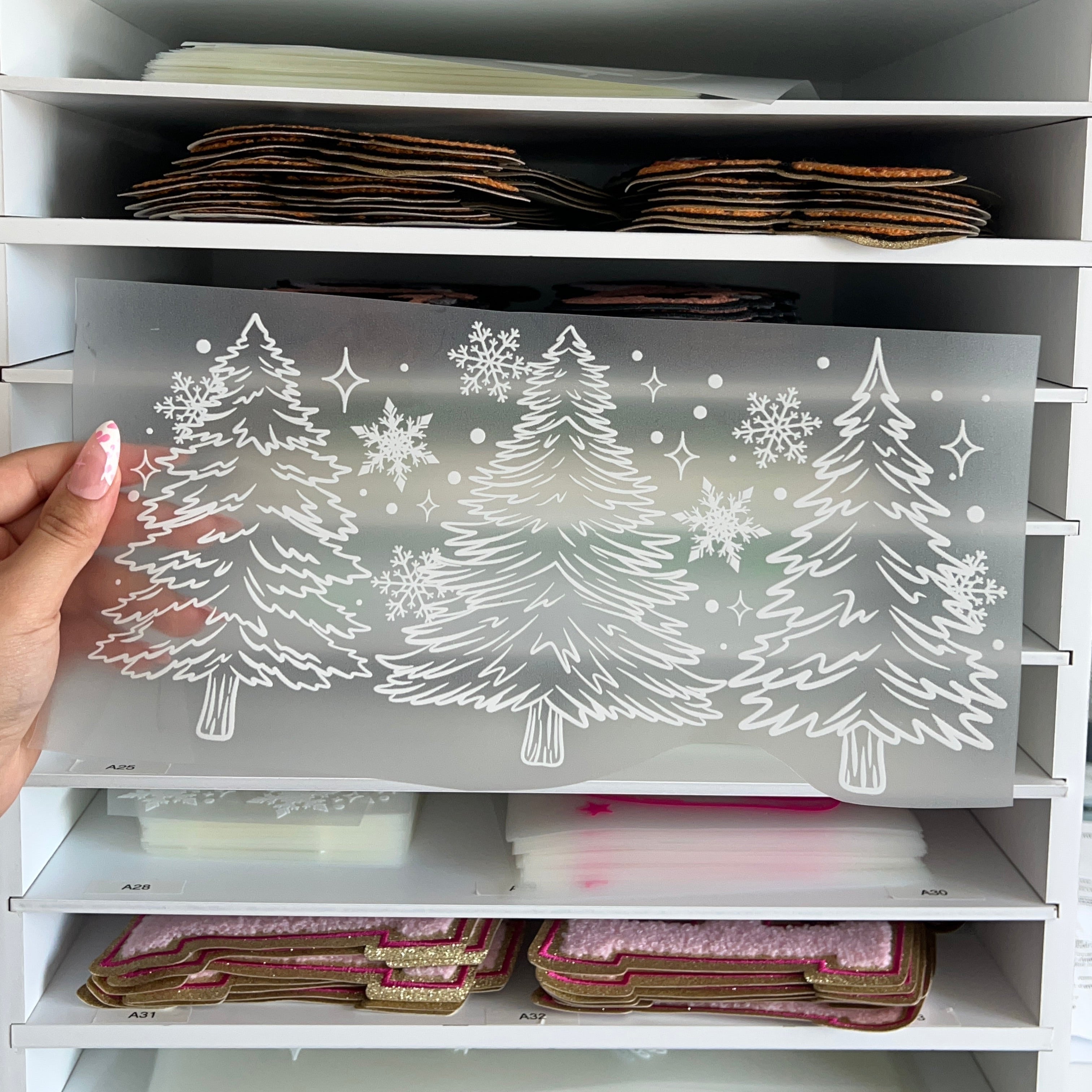 Christmas Trees - Puff Transfer