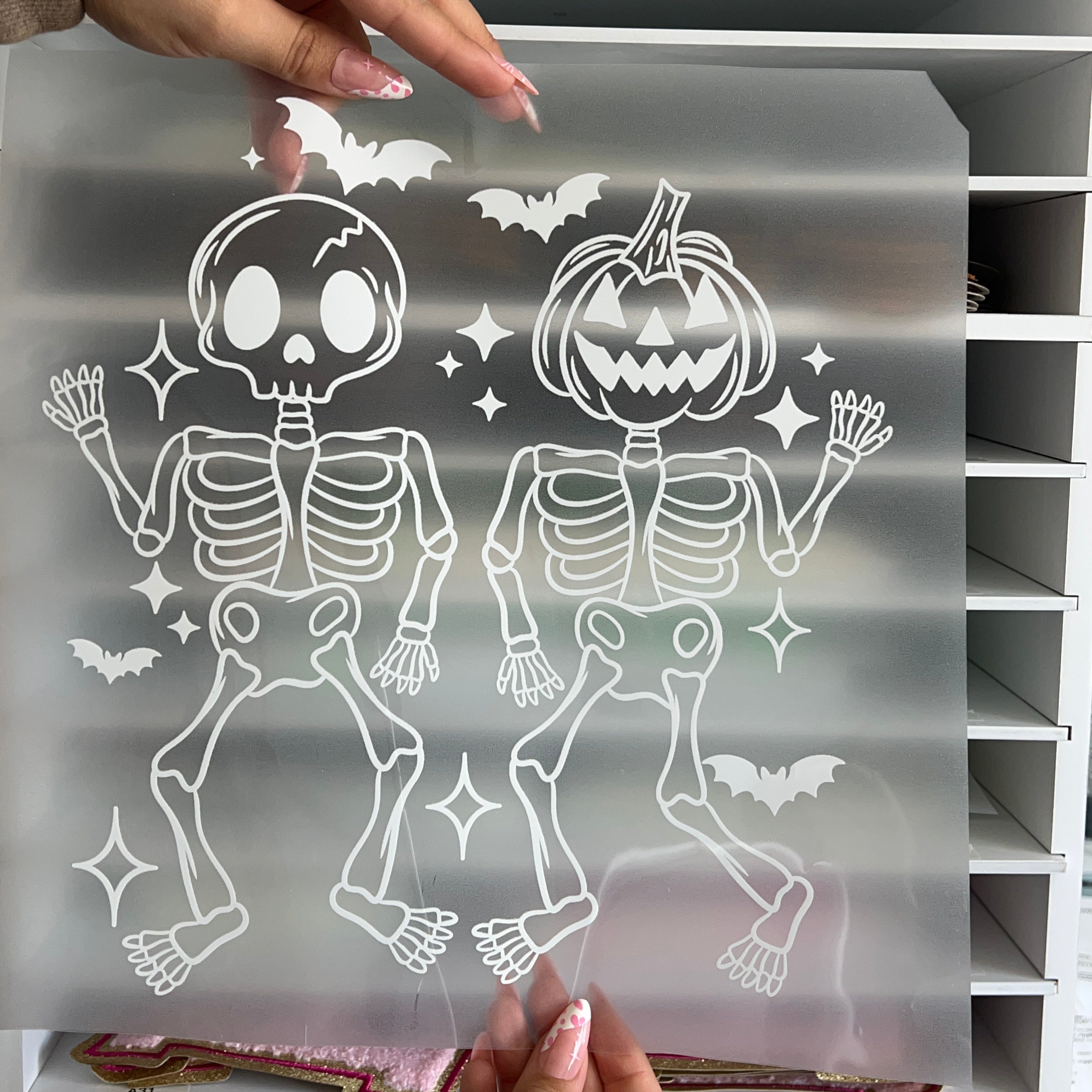 Skelly & Pumpkin - Puff Transfer