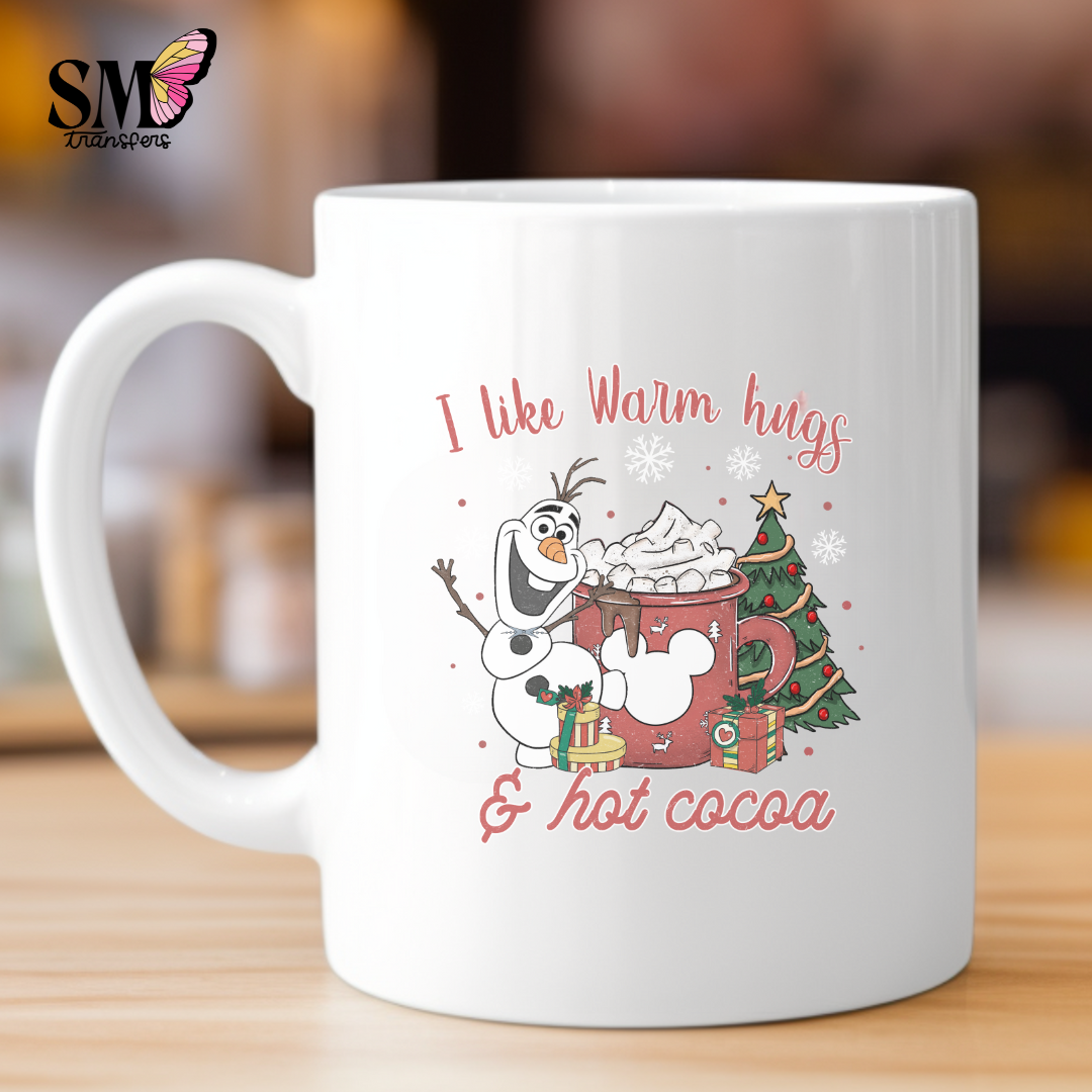 I like warm hugs and hot cocoa cup decal