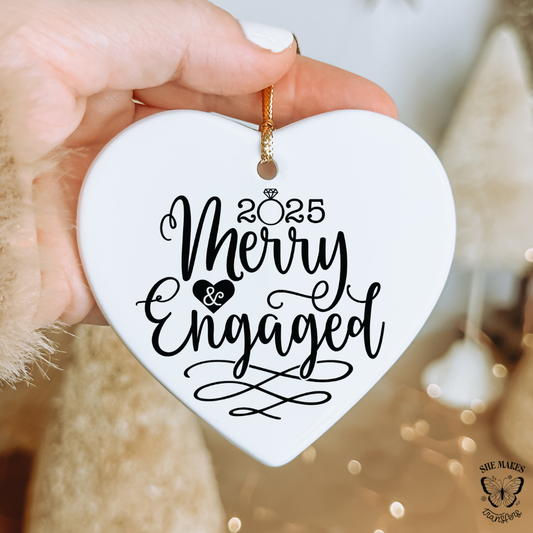 2025 Merry Engaged - Ornament Decal