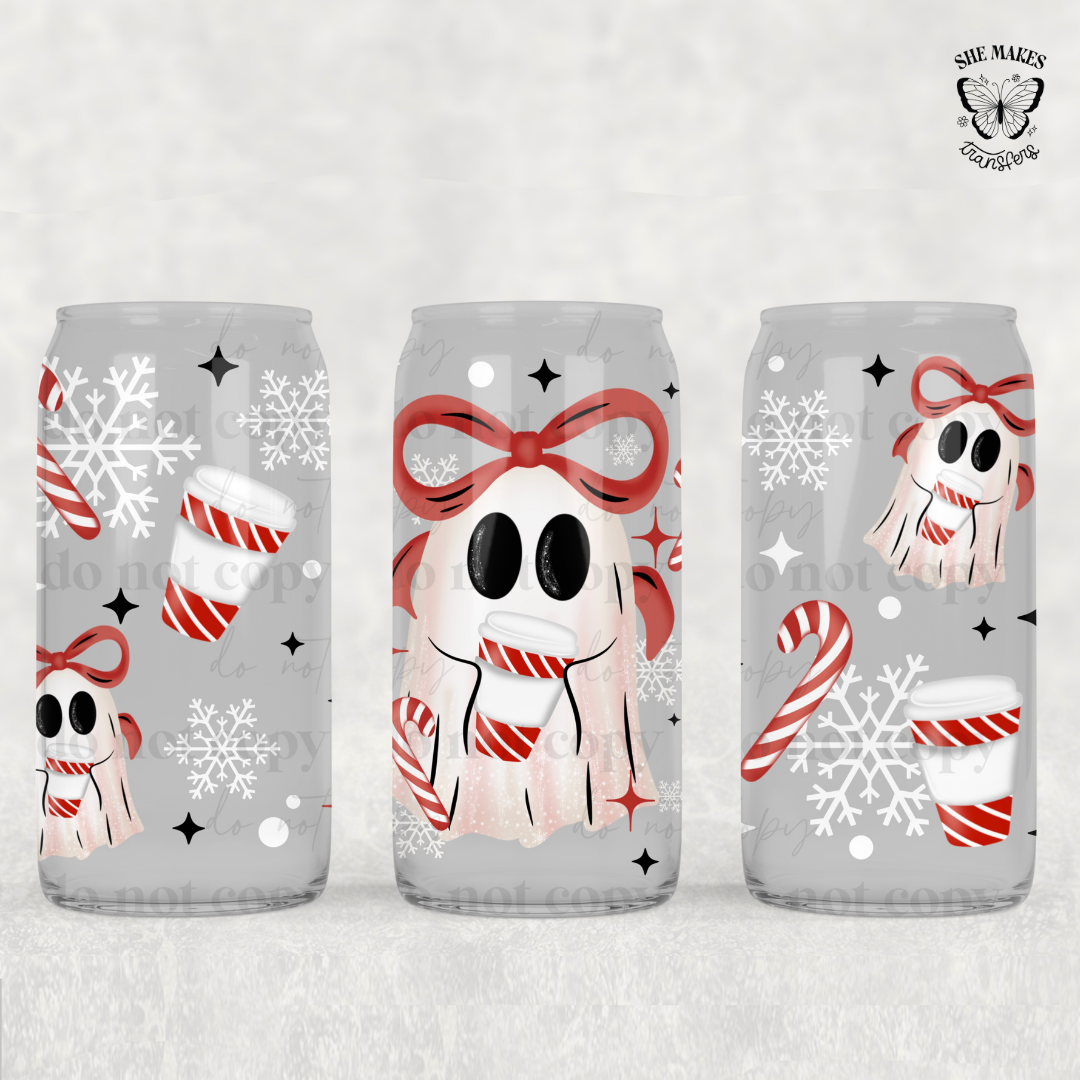 Coquette Red Candy Cane Ghost - Full Wrap