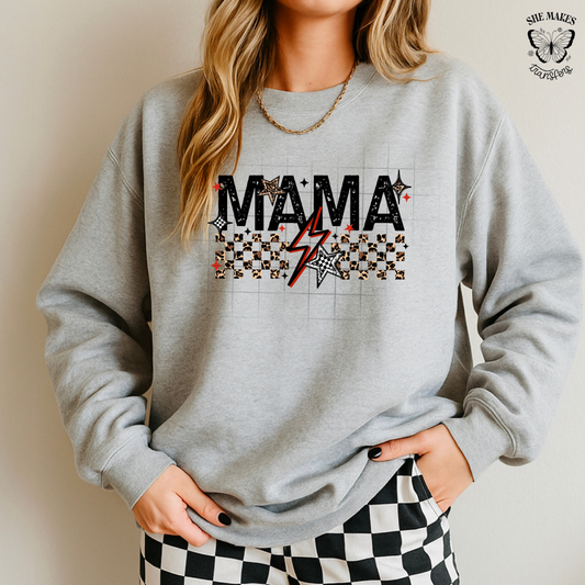 Mama Red Cheetah And Checker Black