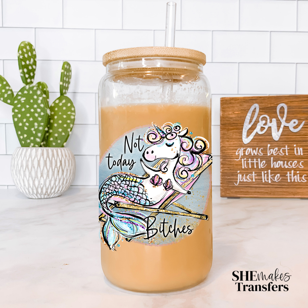 Not today bitches cup decal