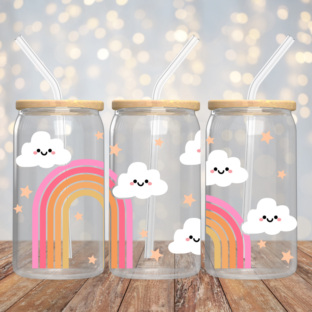 Rainbow and Clouds cup wrap
