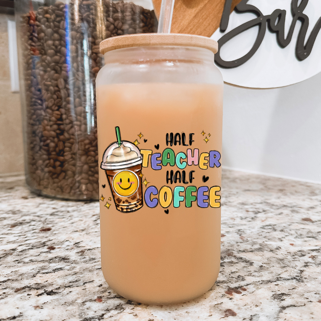 Half Teacher Half Coffee cup decal