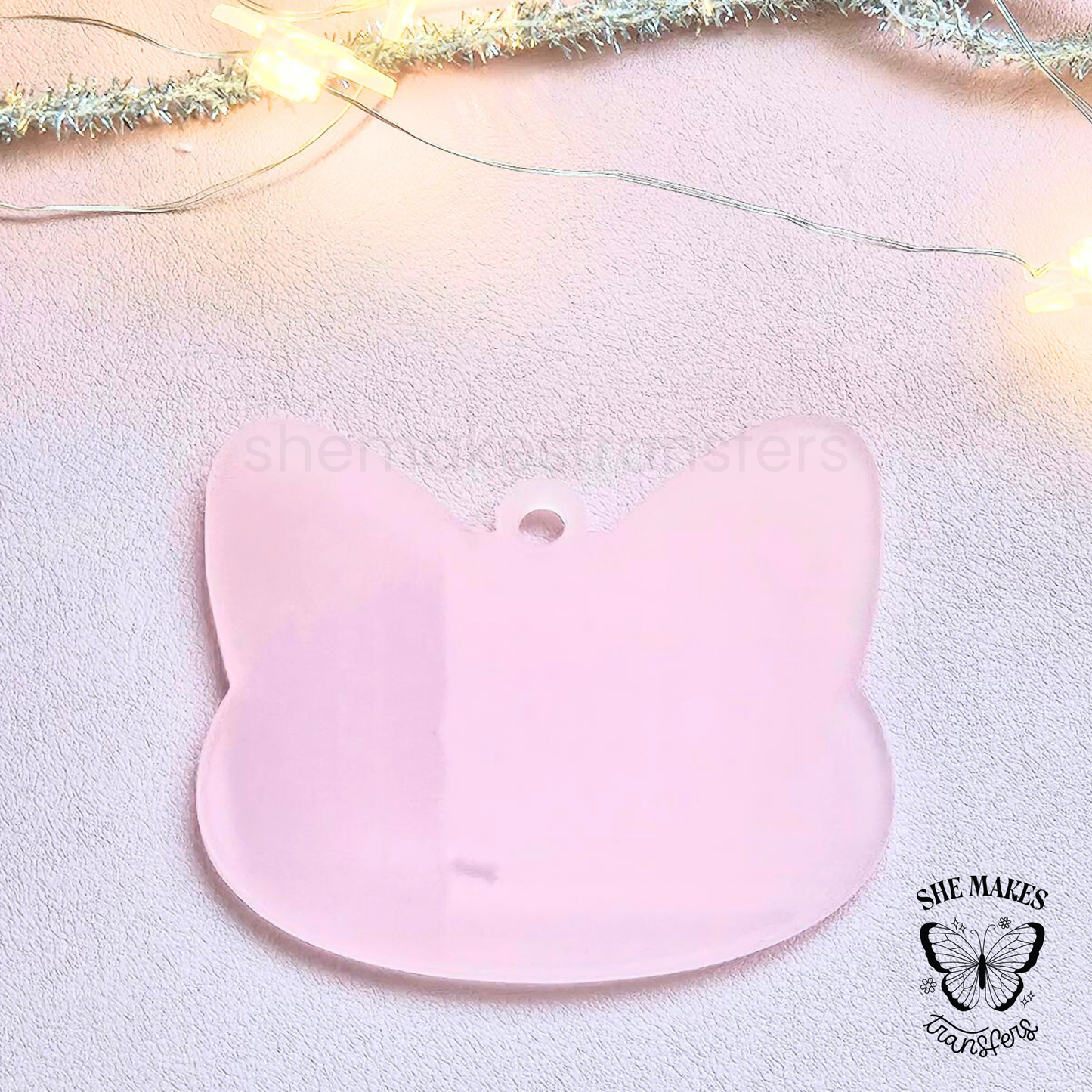 Cat Ears Ornament Blank - PINK