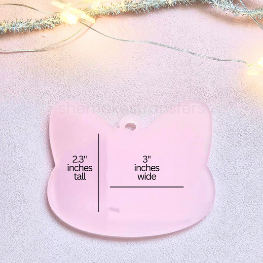 Cat Ears Ornament Blank - WHITE