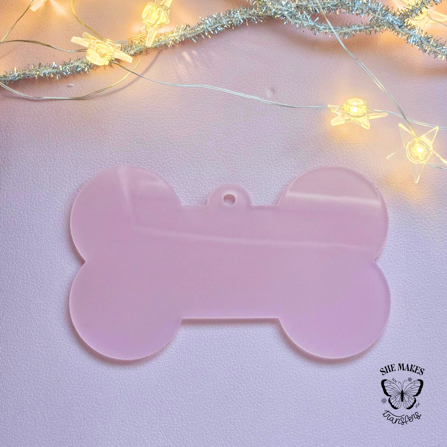 Dog Bone Ornament Blank - PINK